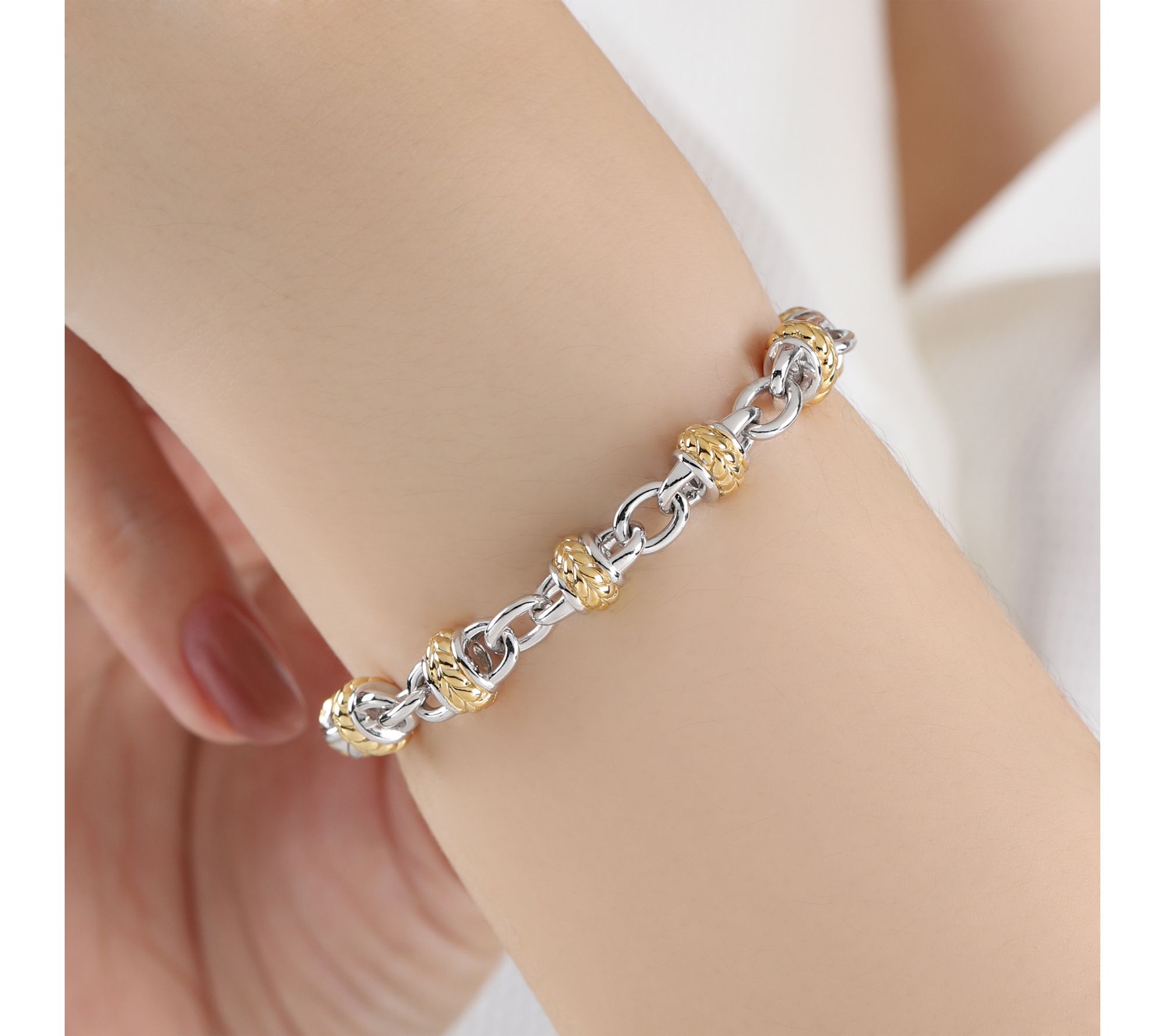 Tiffany Kay Studio Sterling & 14K Gold Clad Station Bracelet