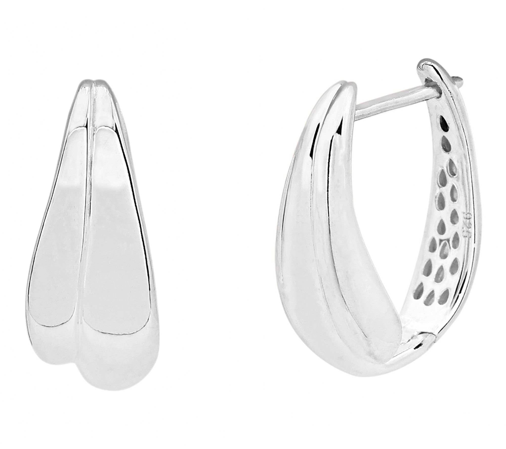 Sterling Silver High Polished Huggie Hoop Earrings