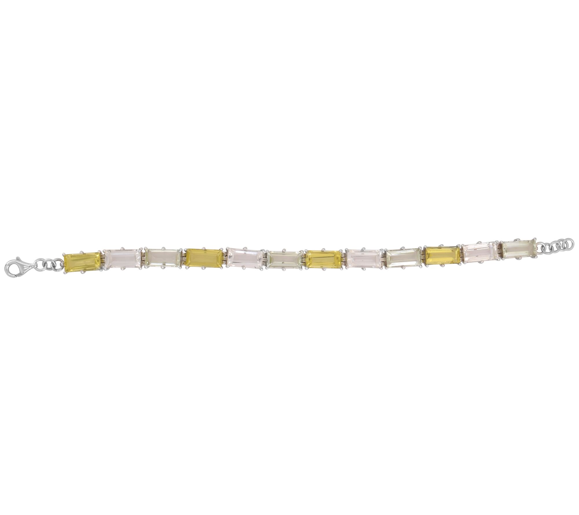 Affinity Gems Multi-Gemstone Baguette Cut Bracelet, Sterling