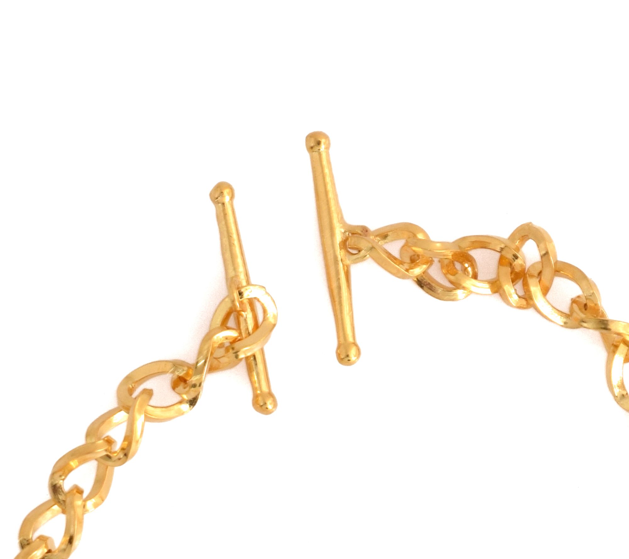 14K Gold Plated Curb Link Toggle Bracelet
