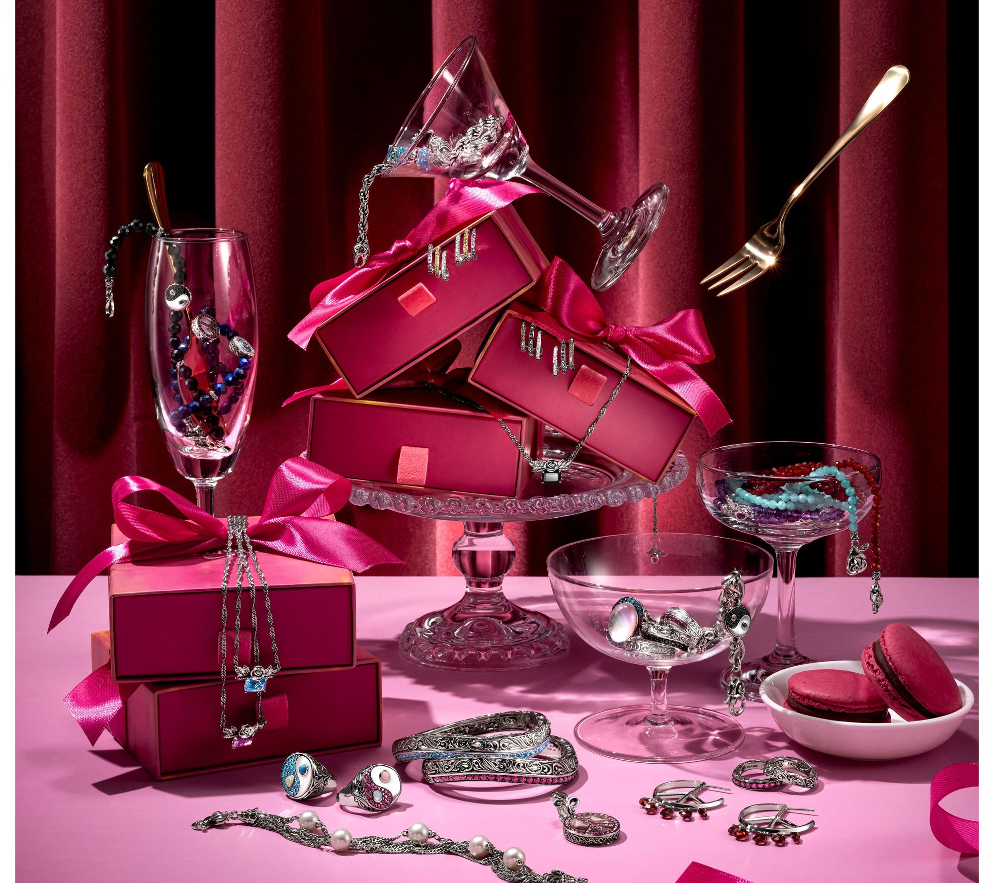 Third Person Sterling Petite Emerald Cut Gemstone Rose Necklace