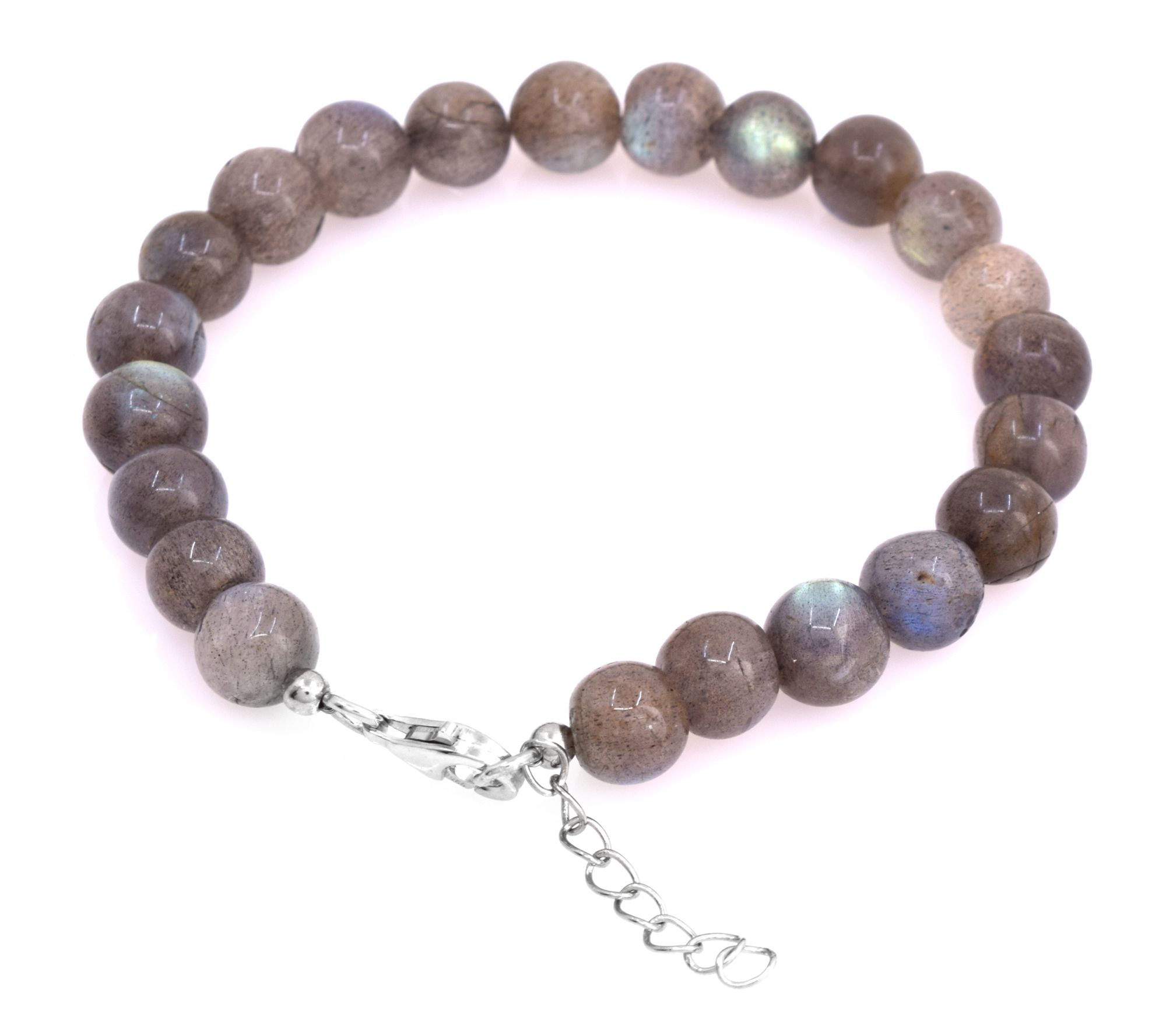 Sterling Silver Labradorite Beaded Bracelet