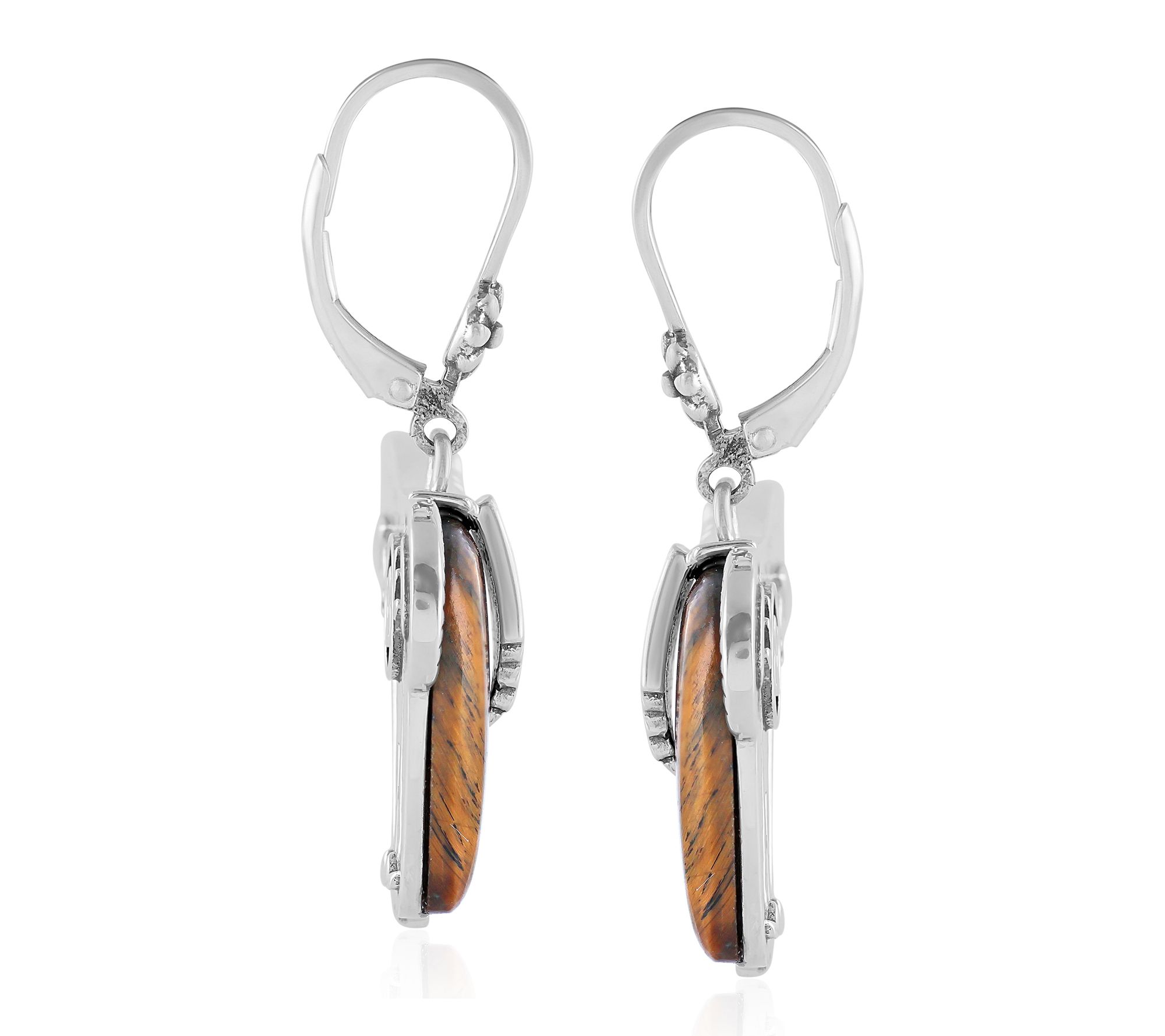 American West Sterling Silver Gemstone Horse Dangle Earrings