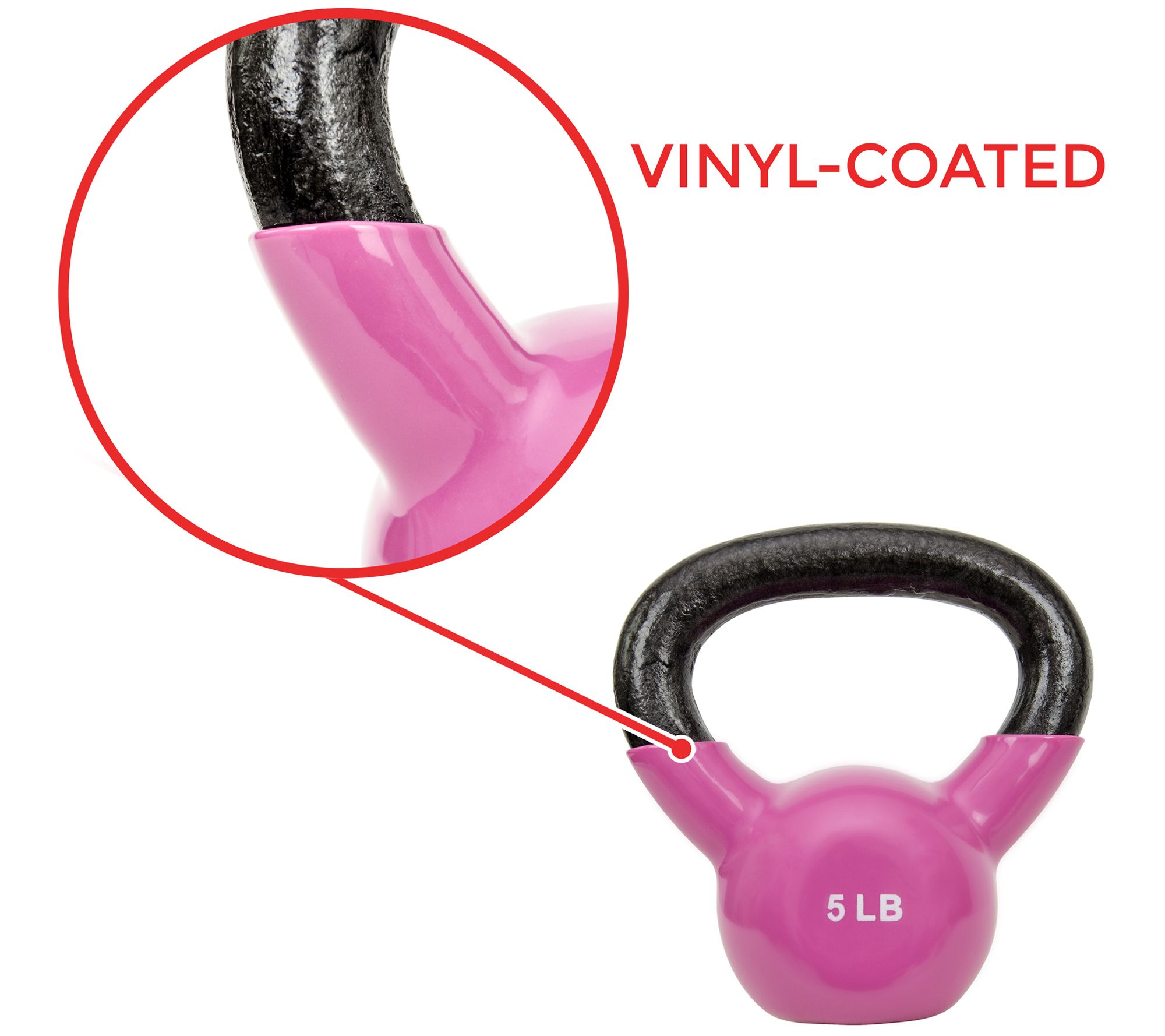 Sunny Health & Fitness Vinyl Coated Kettle Bell- 5-lbs