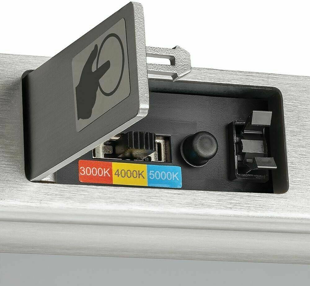 Hampton Bay 54325111 48 in. x 12 in. Low Profile Selectable LED Flush Mount Ceiling Flat Panel Brushed Nickel Rectangle 4000 Lum