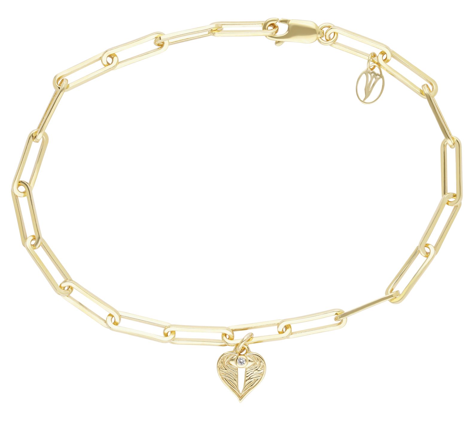 Goddaughters 14K Clad White Topaz Angel Eye Ankle Bracelet