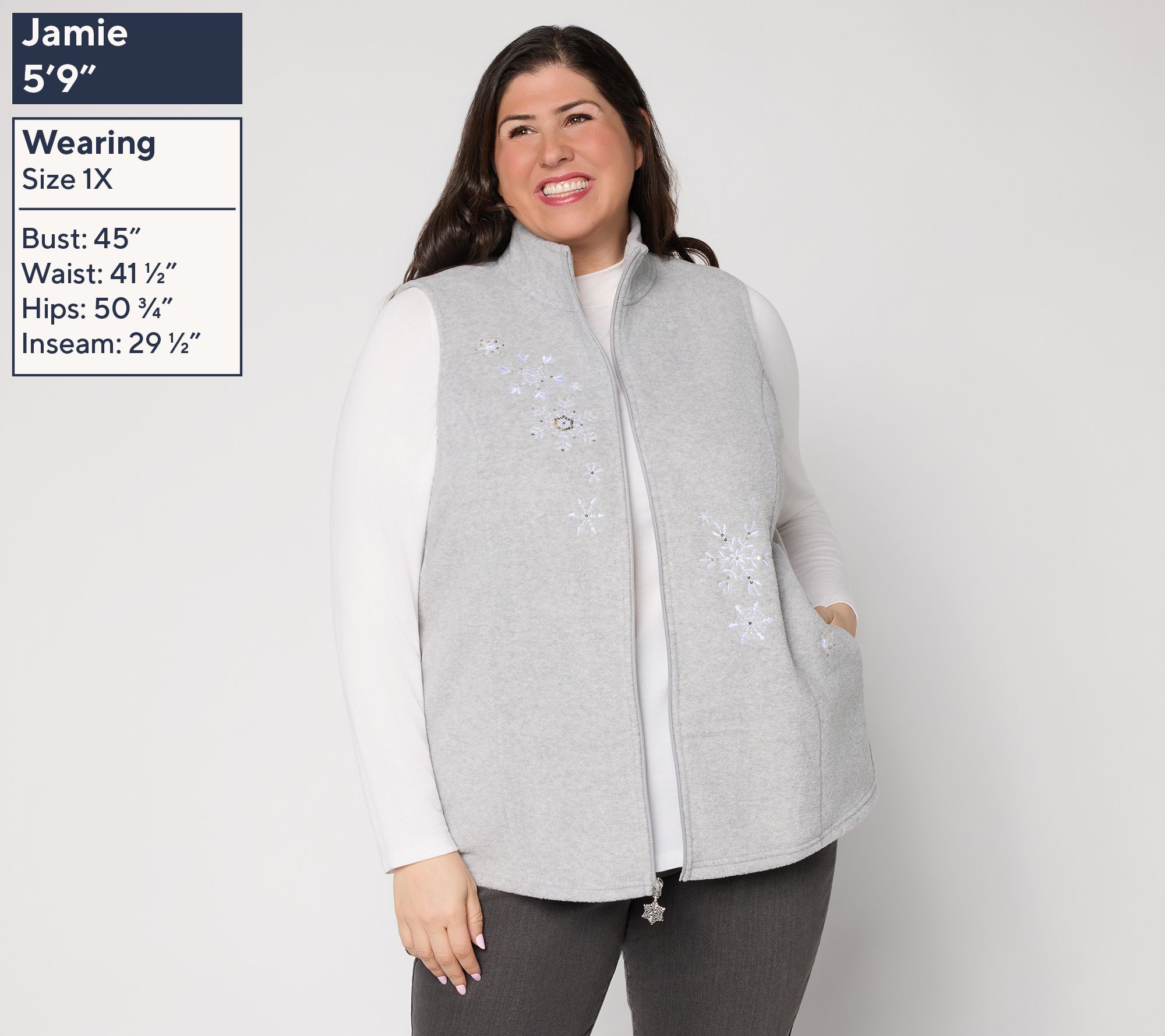 Quacker Factory Blizzard Fleece Zip-Up Vest