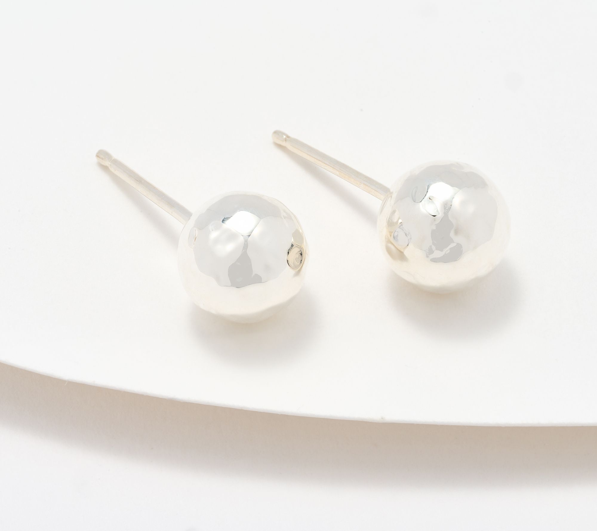 JAI Sterling Silver Hammered Stud Earrings Earrings