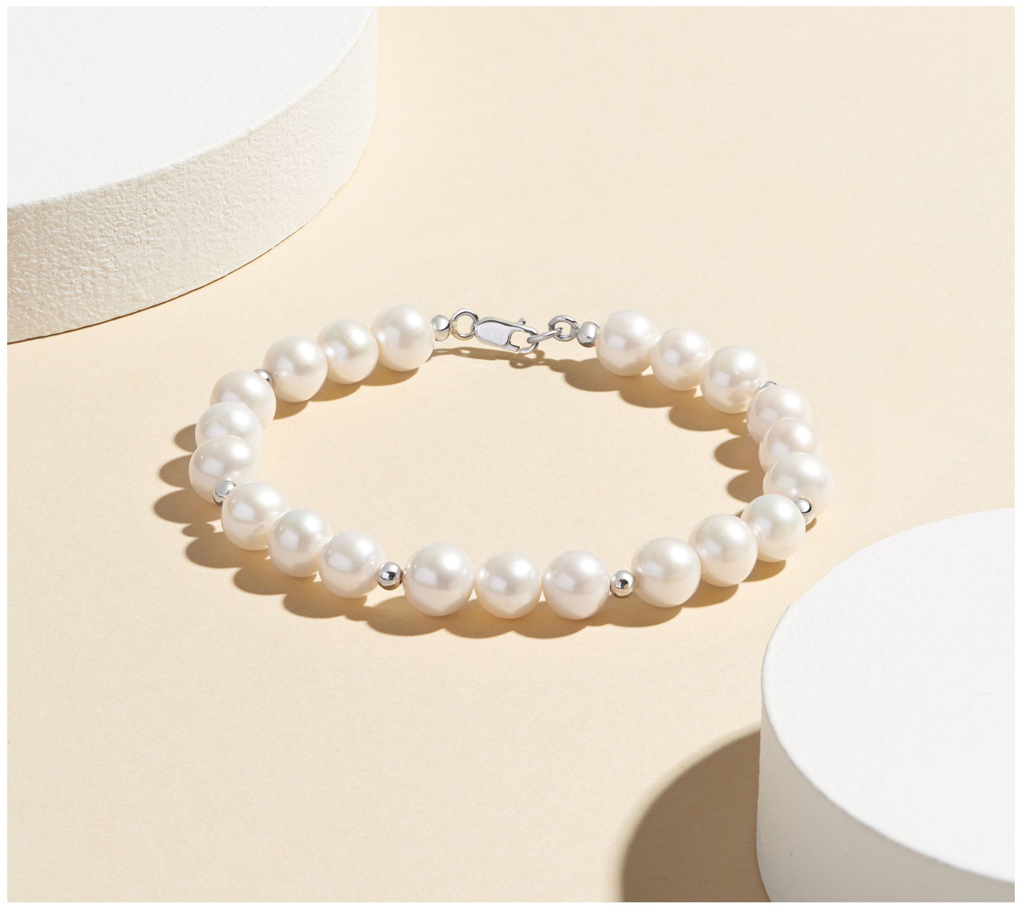 Affinity Cultured Pearl Bracelet, Sterling Silver