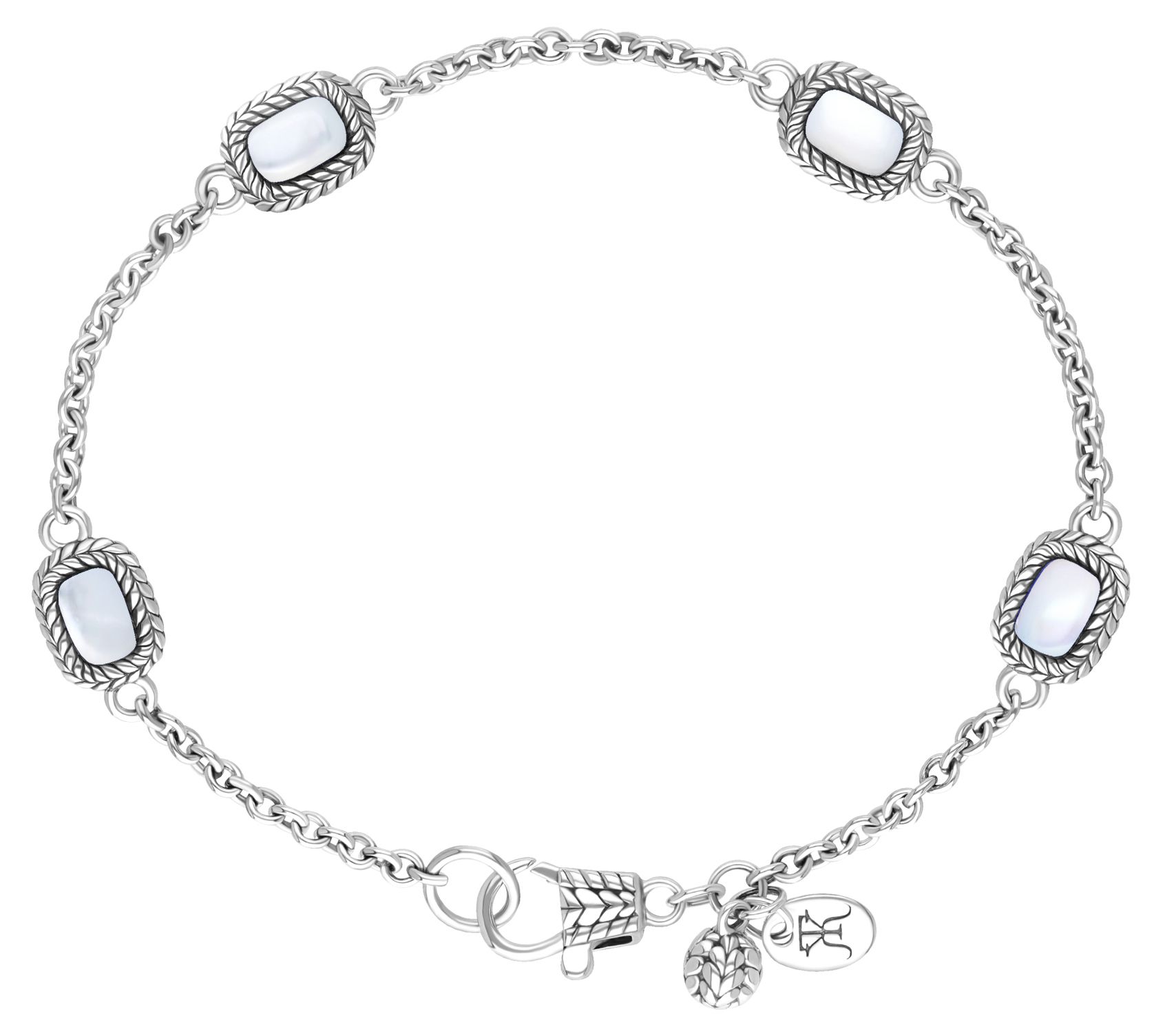 Tiffany Kay Silver Herringbone Gemstone StationBracelet