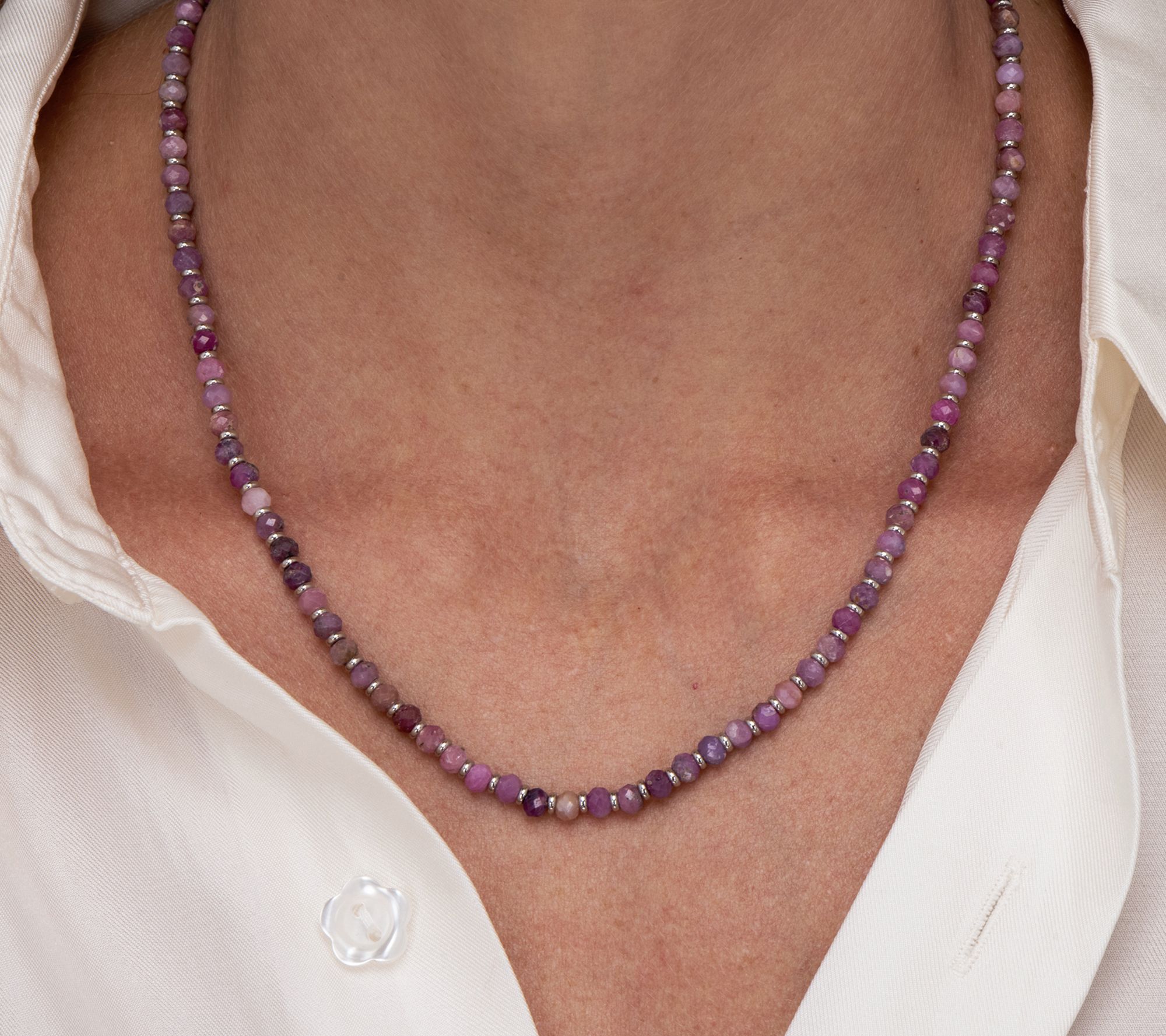 Or Paz Ruby Bead Necklace