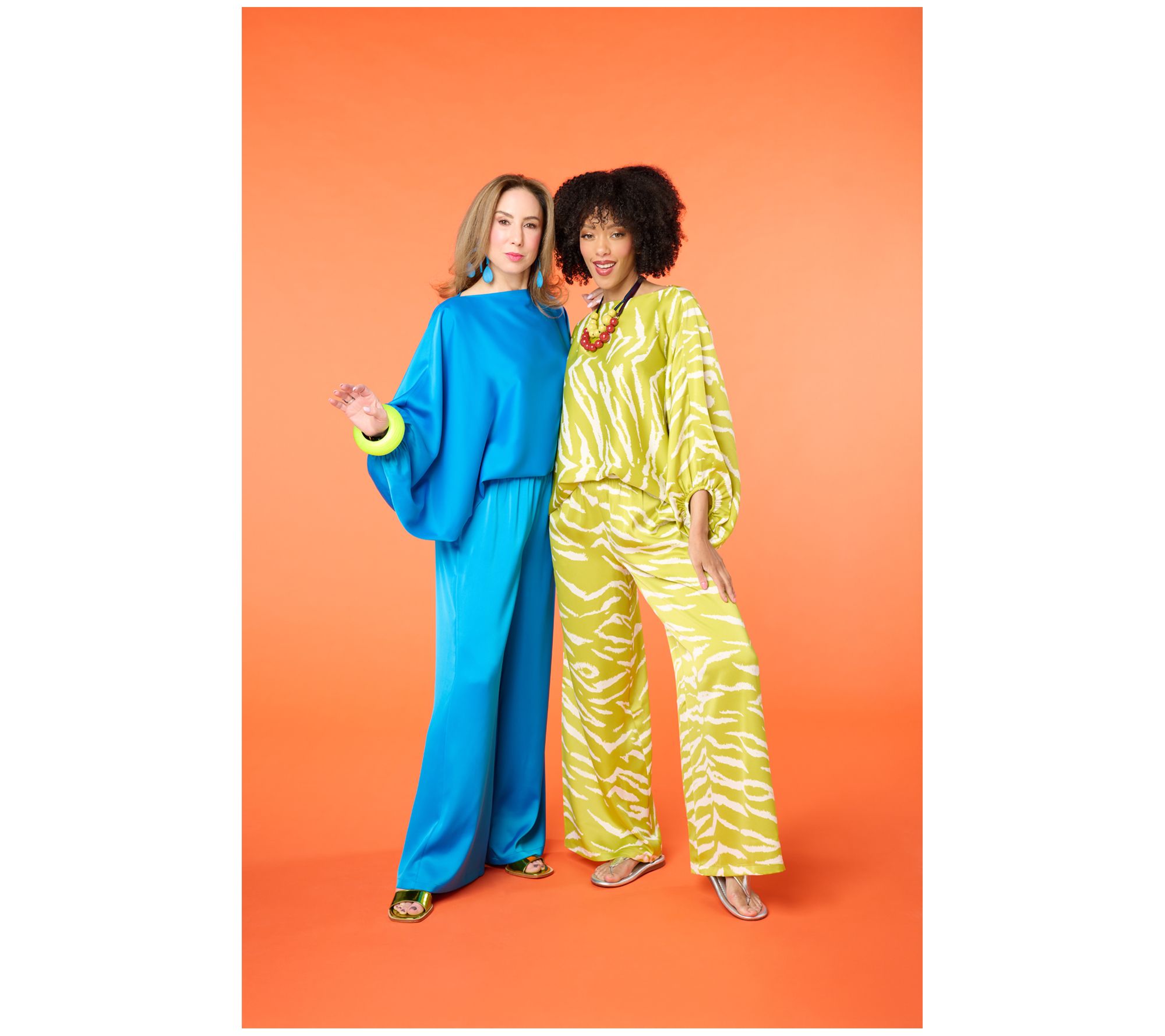 Carla Rockmore Collection Dolman Sleeve Boatneck Satin Blouse