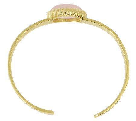 Sterling & 14K Gold-Plated Rose Quartz Cuff Bracelet