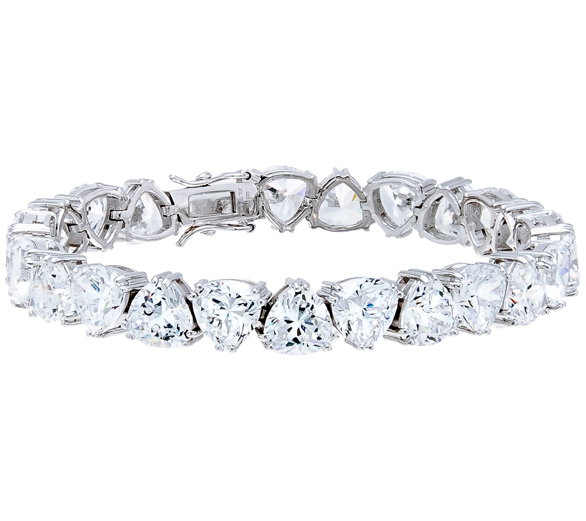 Diamonique x Jennifer Miller Trillion Line Bracelet, Sterling