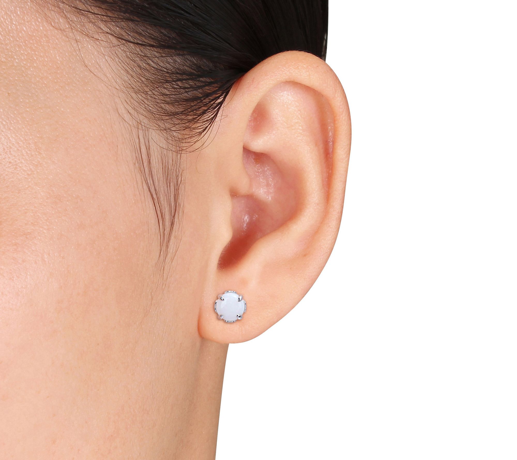 Affiniity Gems Opal Earrings & Necklace Set, St erling Silver