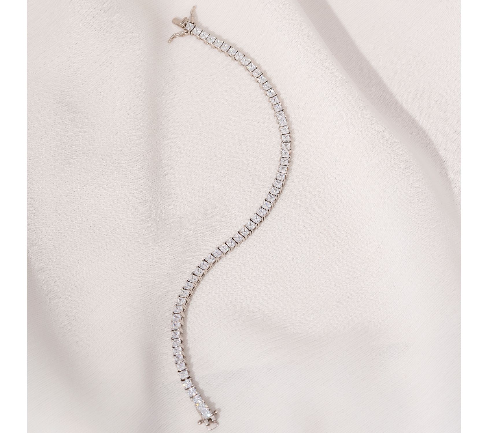 Diamonique Sterling 8.50 cttw Princess-Cut Tennis Bracelet