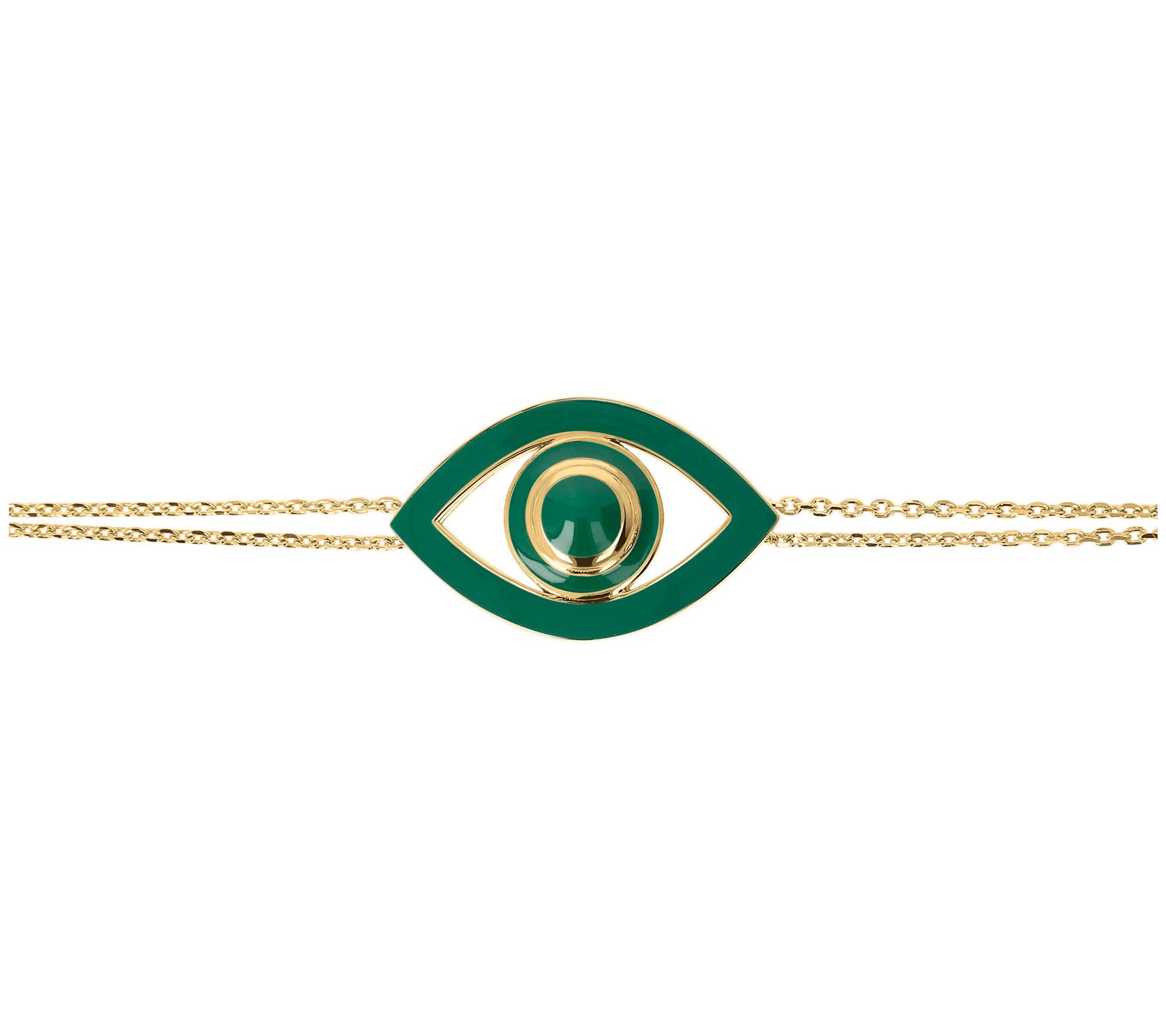 Netali Nissim Enamel Bold Evil Eye Bracelet, 18K Gold Plated