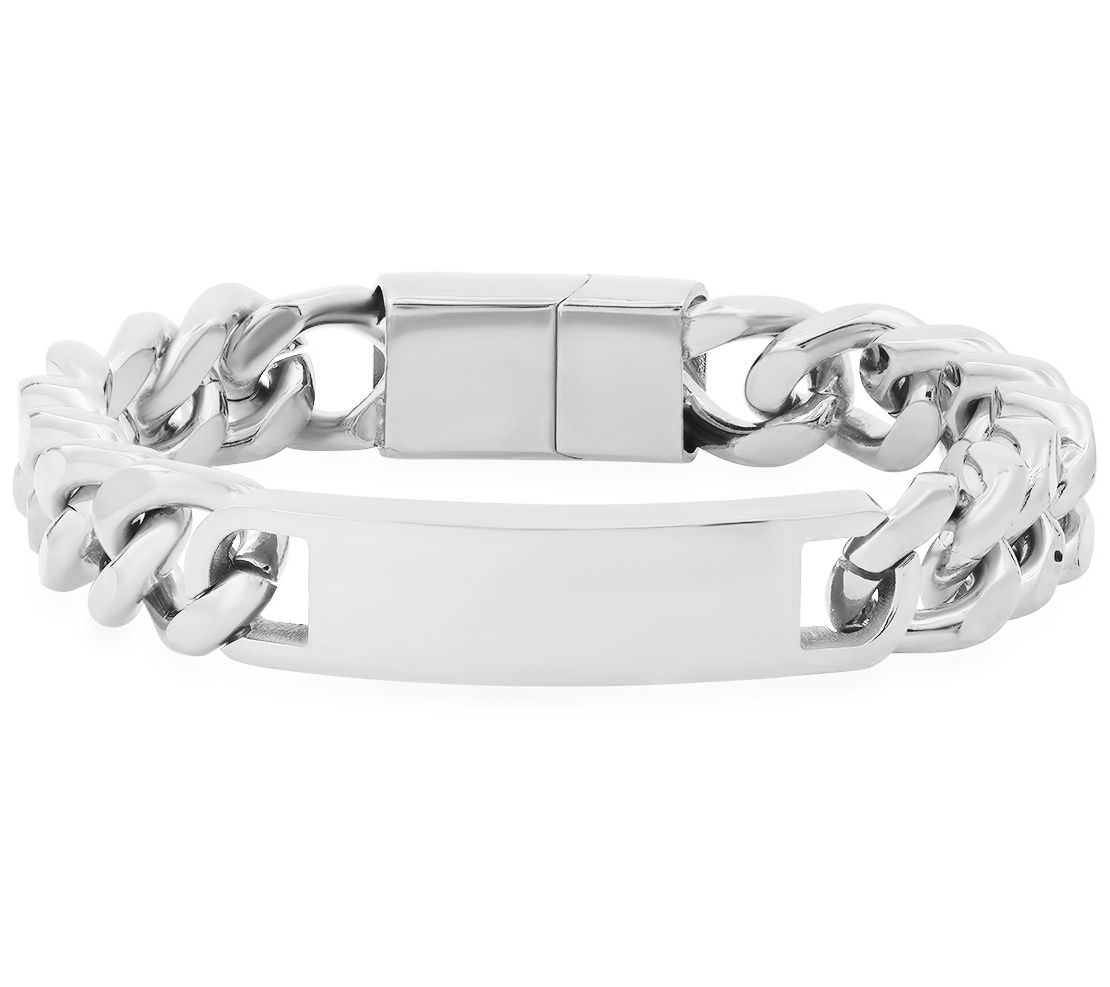 Steel by Design Men's Cuban Lin k ID Bracelet
