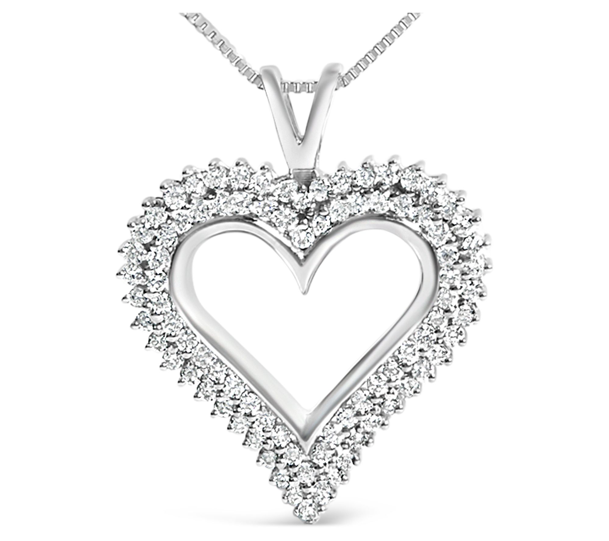 Haus of Brilliance Lab-Grown Diamond Heart Necklace, Sterling