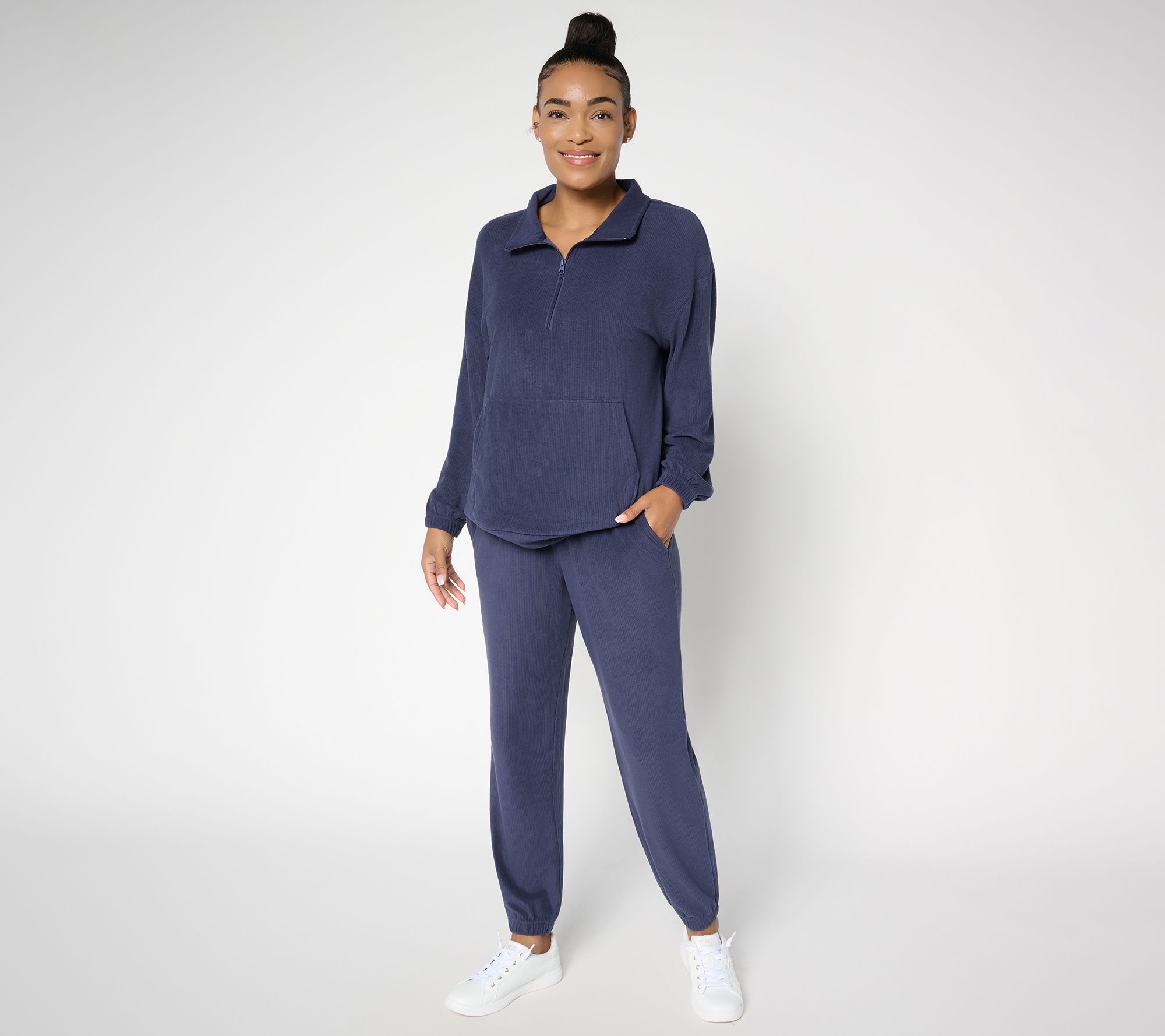 Berkshire Homewear Dobby Rib Microfleece 1/4 Zip Lounge Set