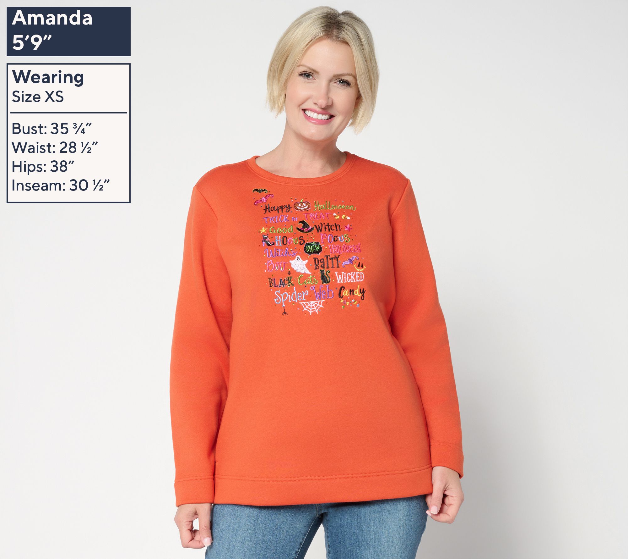 Quacker Factory Come in for a Spell Fleece Sweatshirt