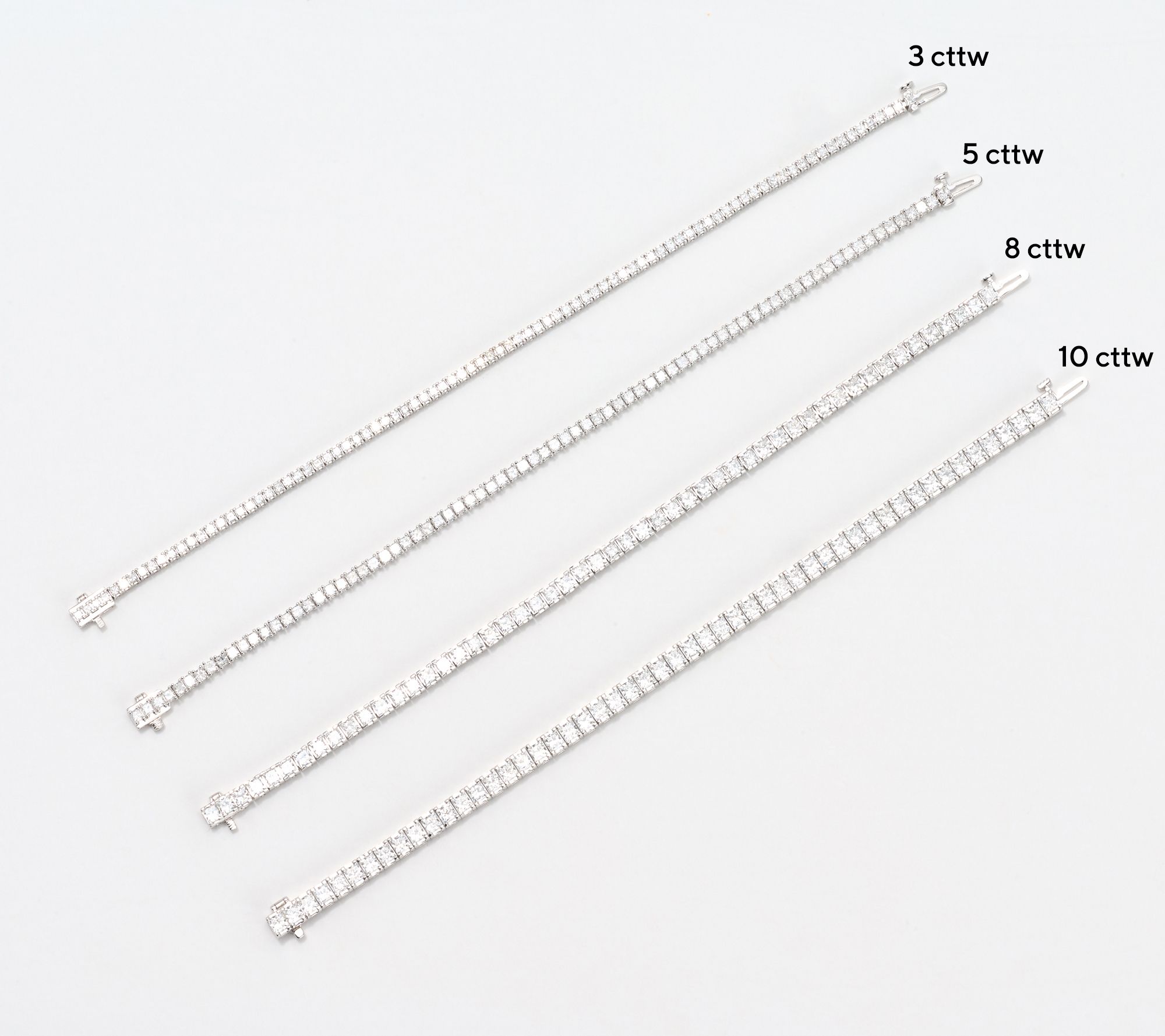 Fire Light Lab Grown Diamond 5 cttw Princess Cut Tennis Bracelet, 14K