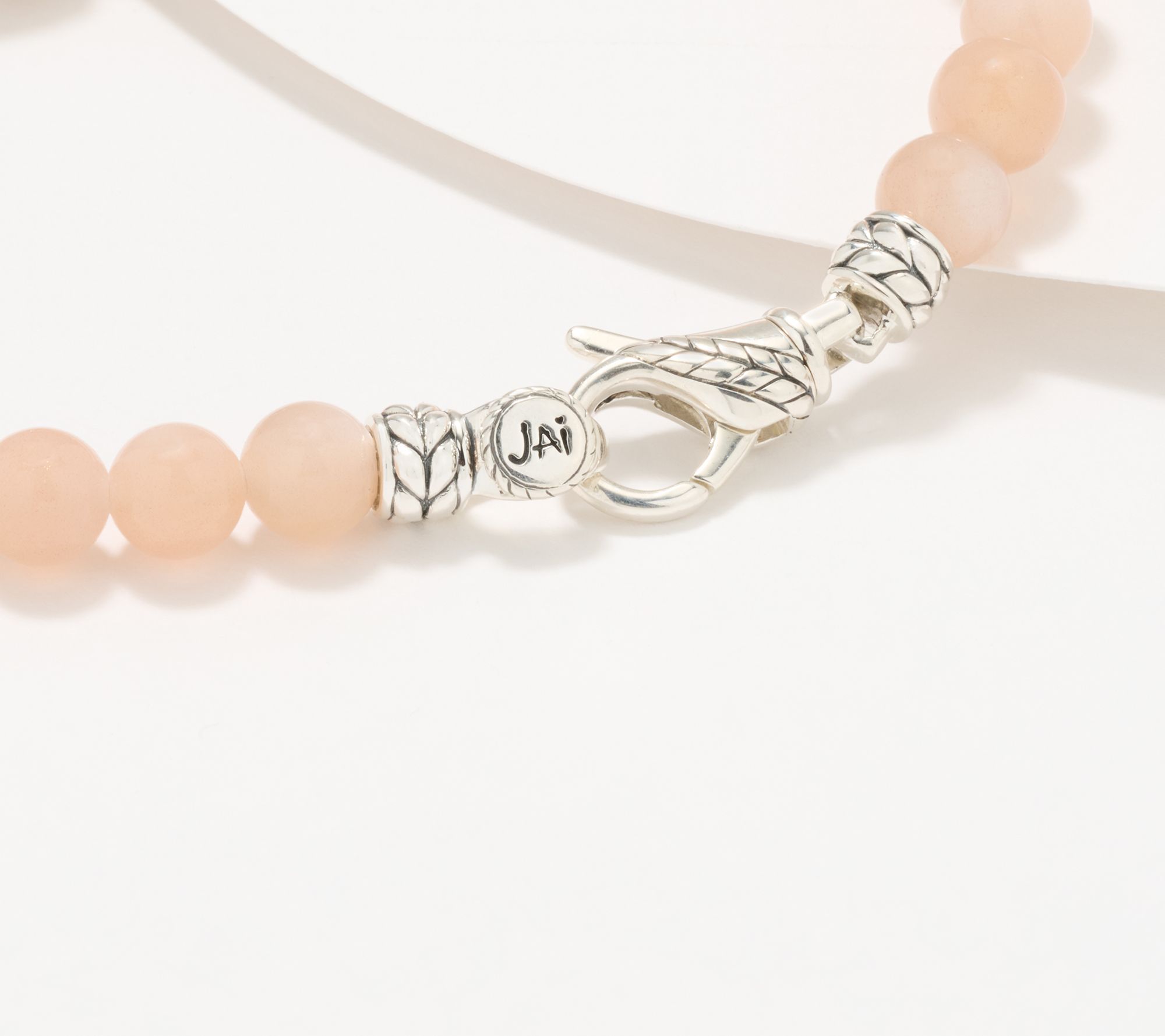 JAI Sterling Silver Moonstone & Pave Bracelet