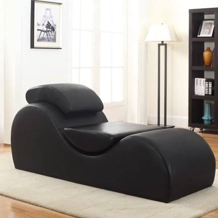 Quiroz Chaise Lounge-Yoga Chair, Black