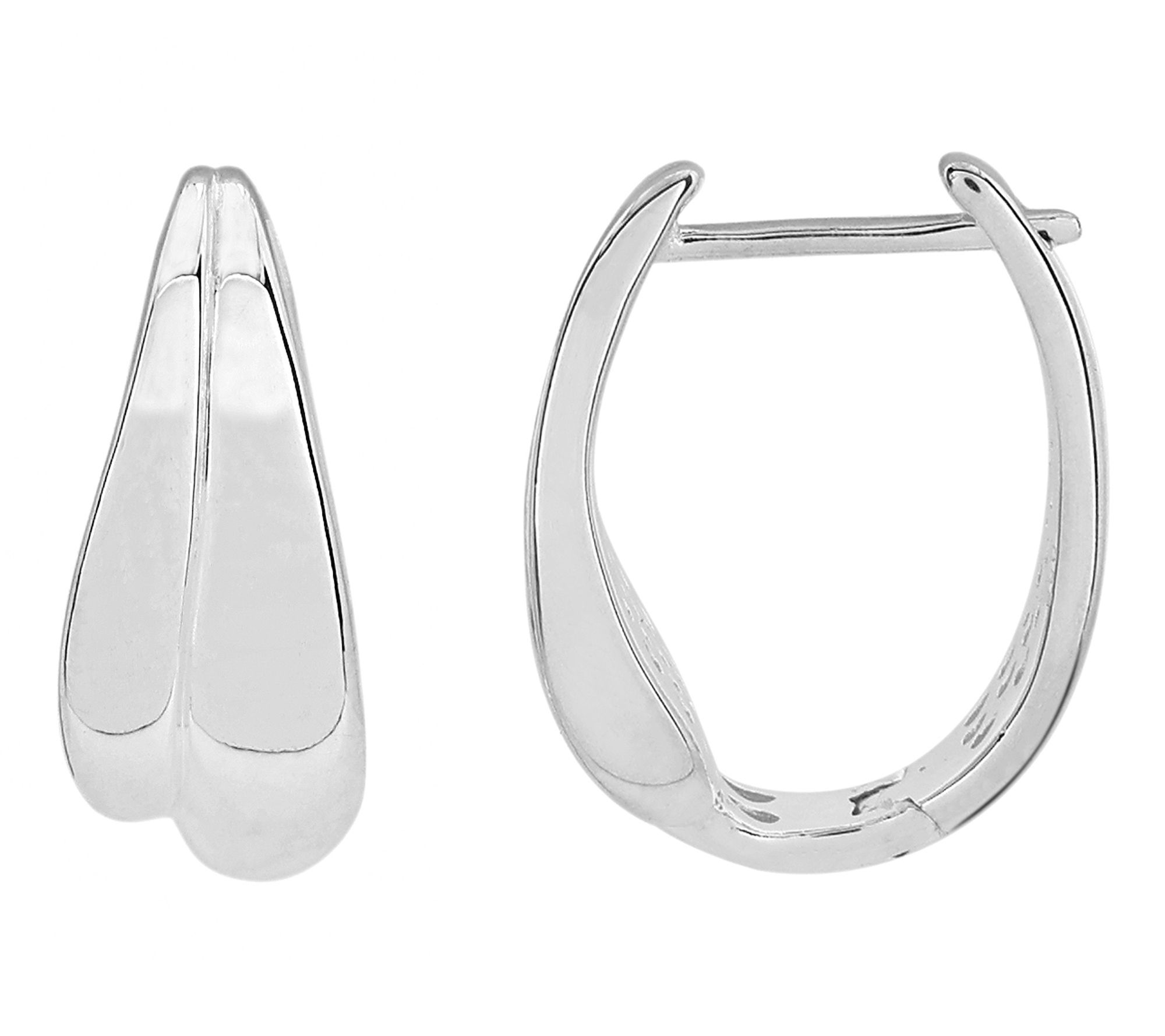 Sterling Silver High Polished Huggie Hoop Earrings