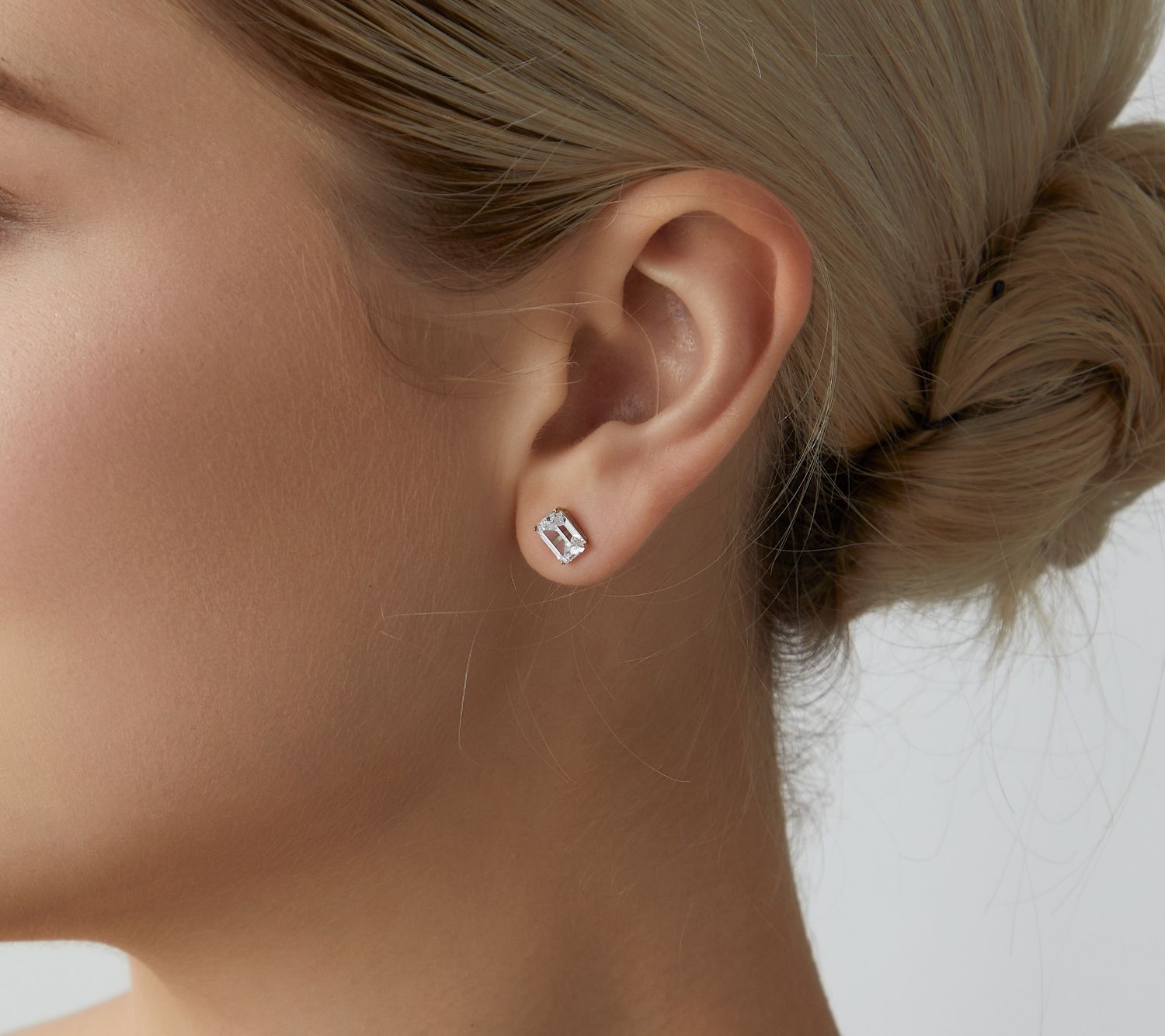 Diamonique 2.00 cttw Stud Earrings, 14K Gold