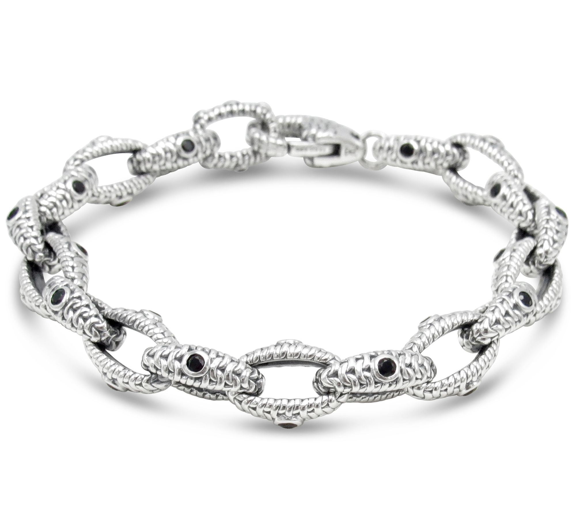 Tiffany Kay Studio Sterling Silver Black Spinel Link Bracelet