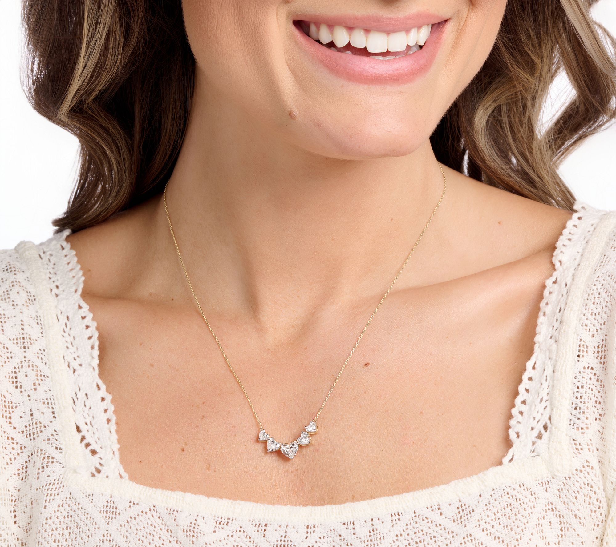 Fire Light Lab Grown Diamond 2.5cttw Heart Smile 18