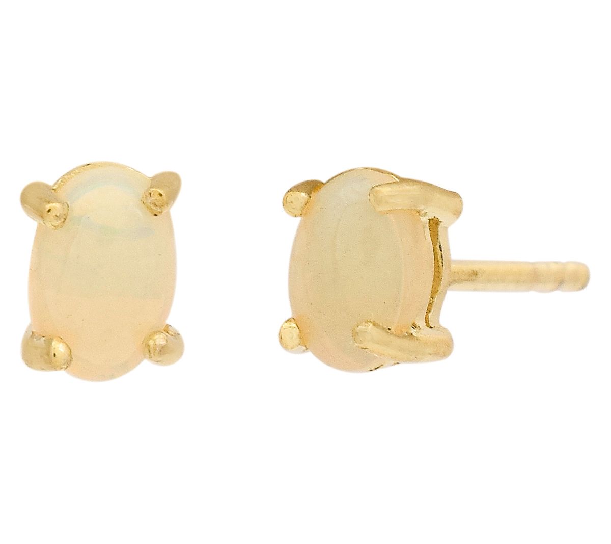 Affinity Gems Ethiopian Opal Stud Earrings, 14KGold Plated