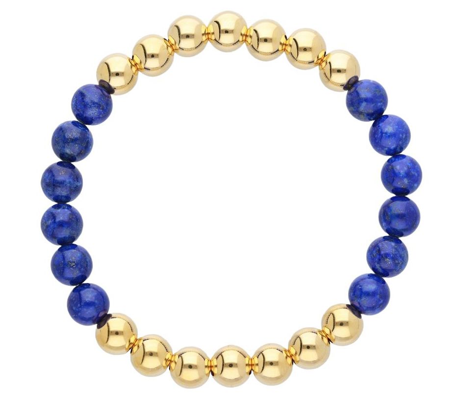 Elyse Ryan 14K Gold Clad & Lapis Bead Bracelet