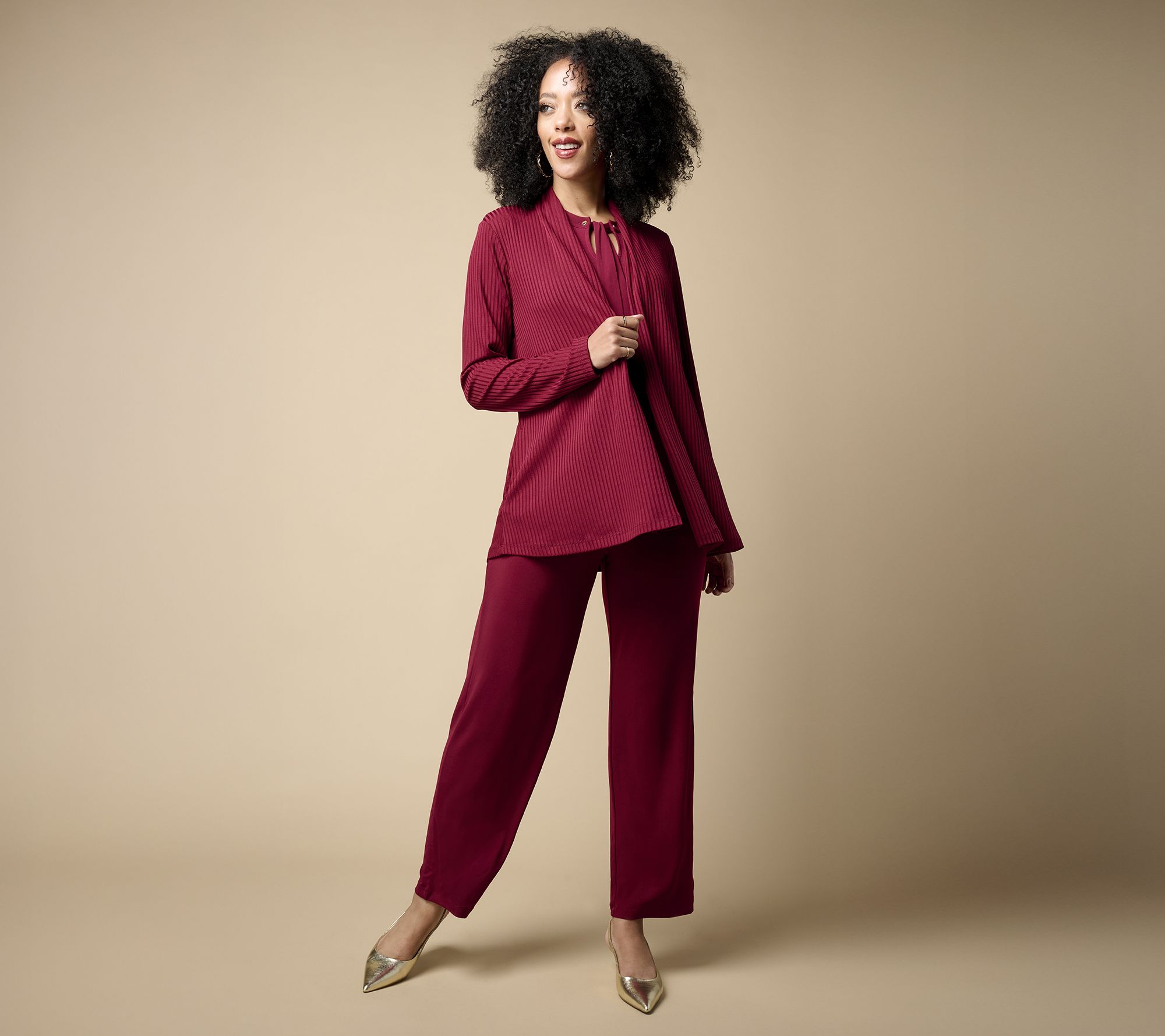 Susan Graver Regular Ribbed Liquid Knit Cardigan with Pockets