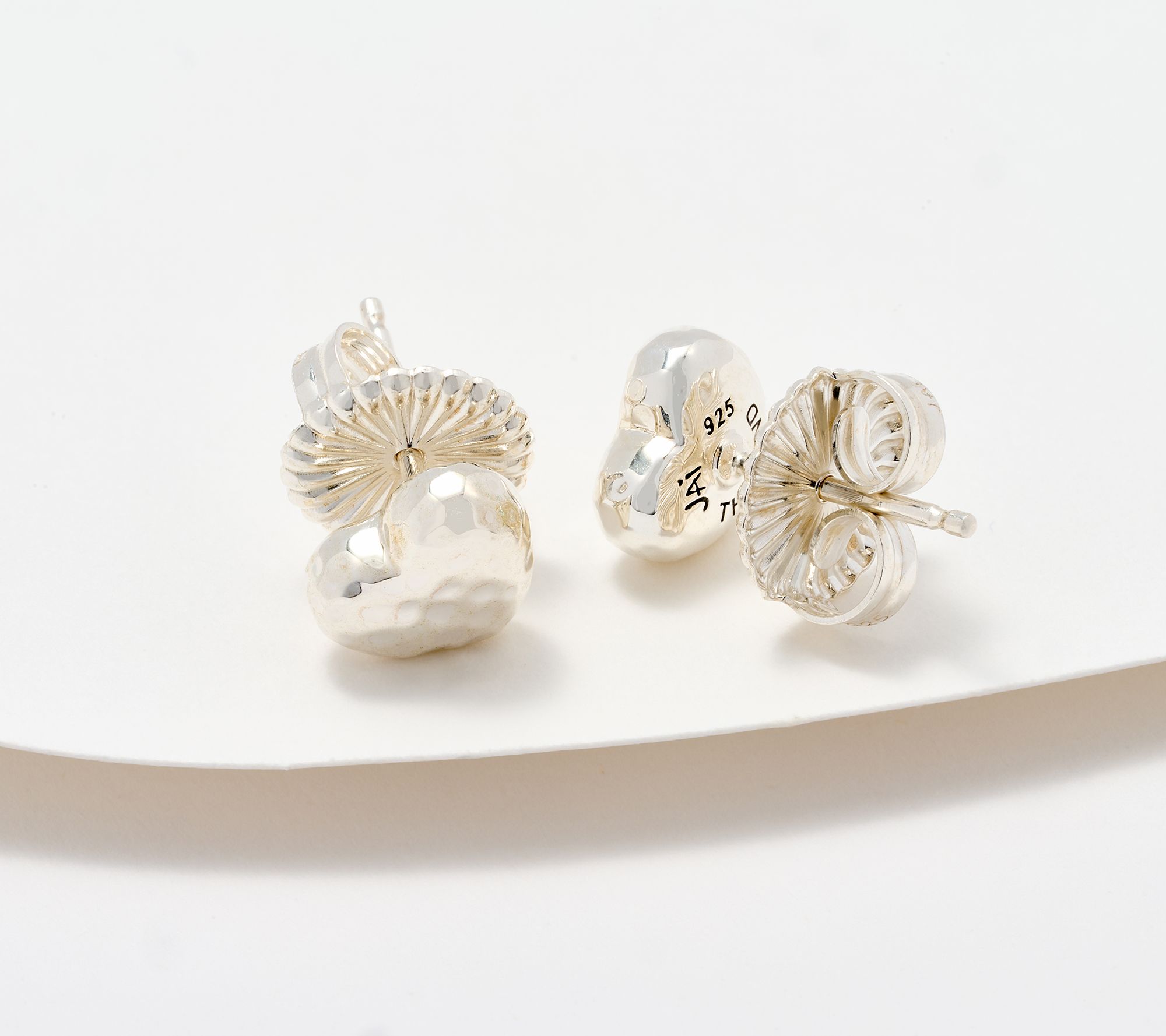 JAI Sterling Silver Hammered Stud Earrings Earrings