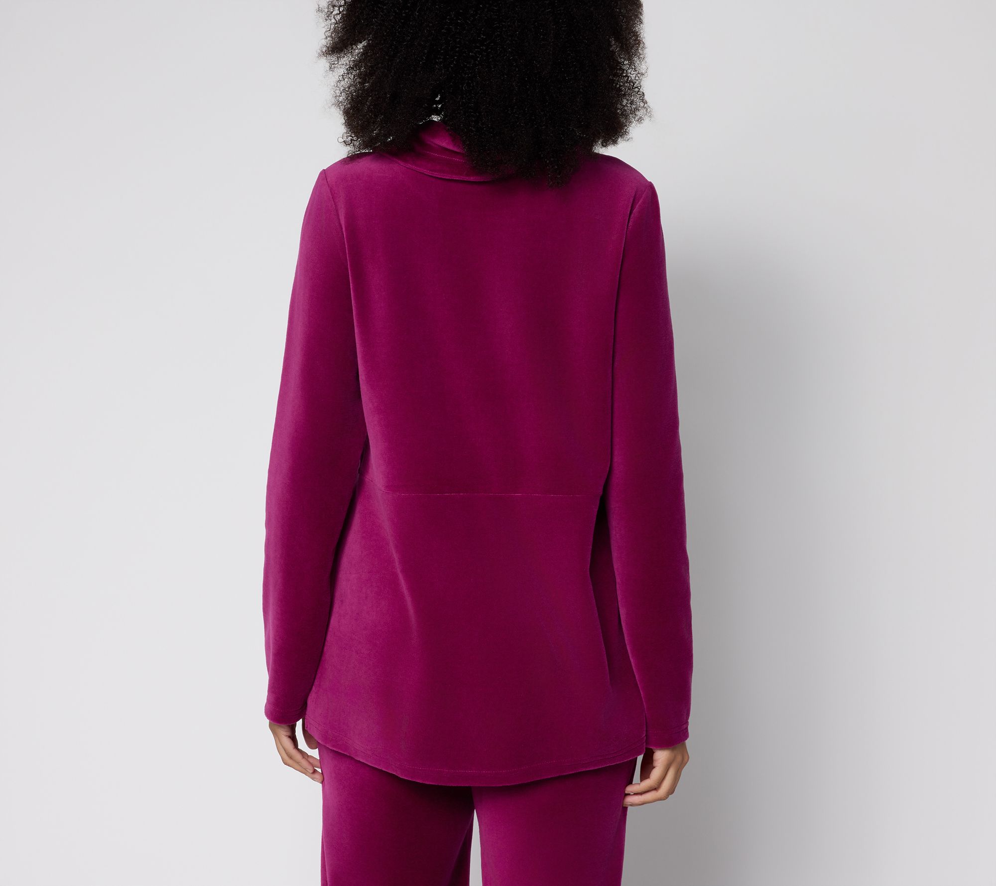 Denim & Co. Active Velour Cowl Neck Pullover Top