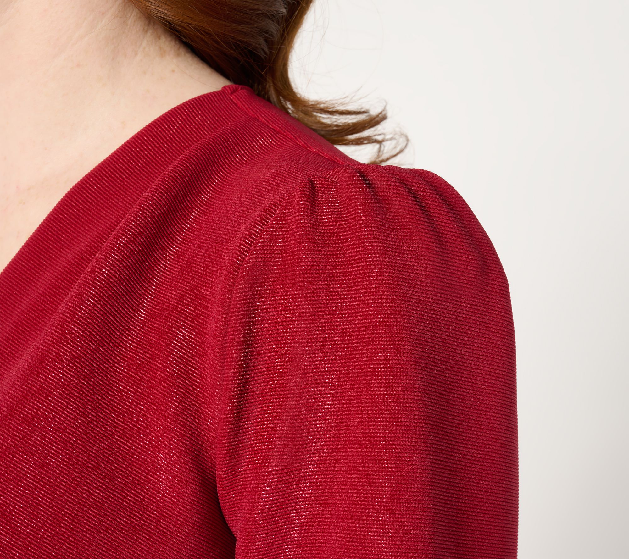 Dennis Basso Foil Print Italia Knit Dress with Ruching