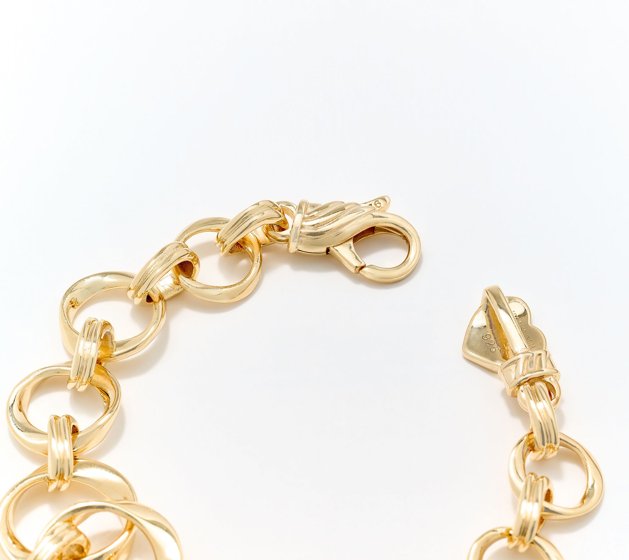 Christian James by Scott Grimes 14K Clad Ripple Circle Link Bracelet, 15.0g