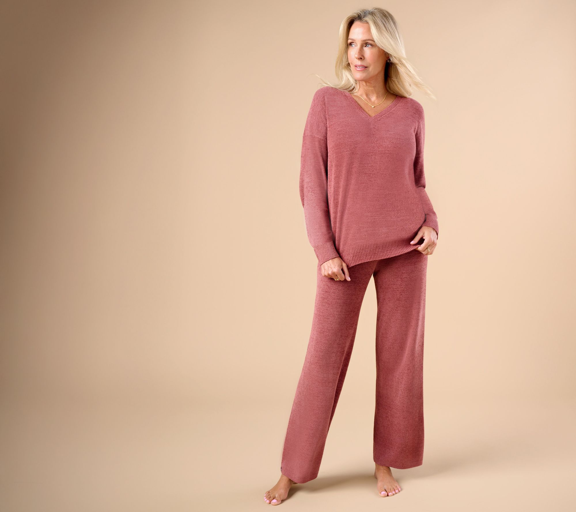 Barefoot Dreams Petite CozyChic Ultra Lite Pullover & Wide Leg Pant Set