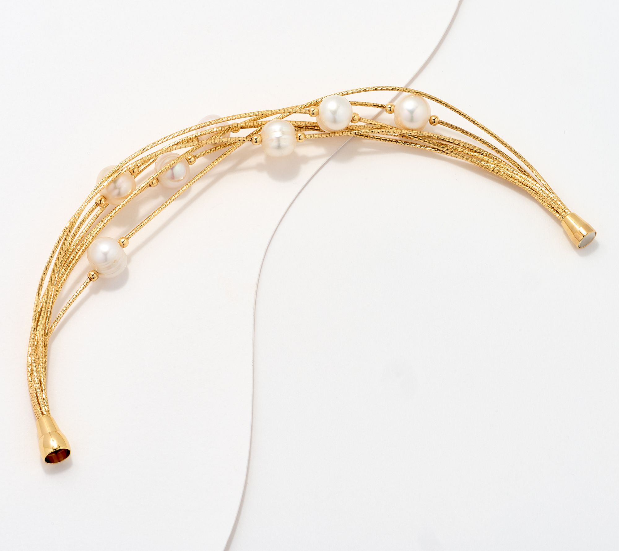 Honora Cultured Pearl Multi Strand Magnetic Bracelet, Sterling