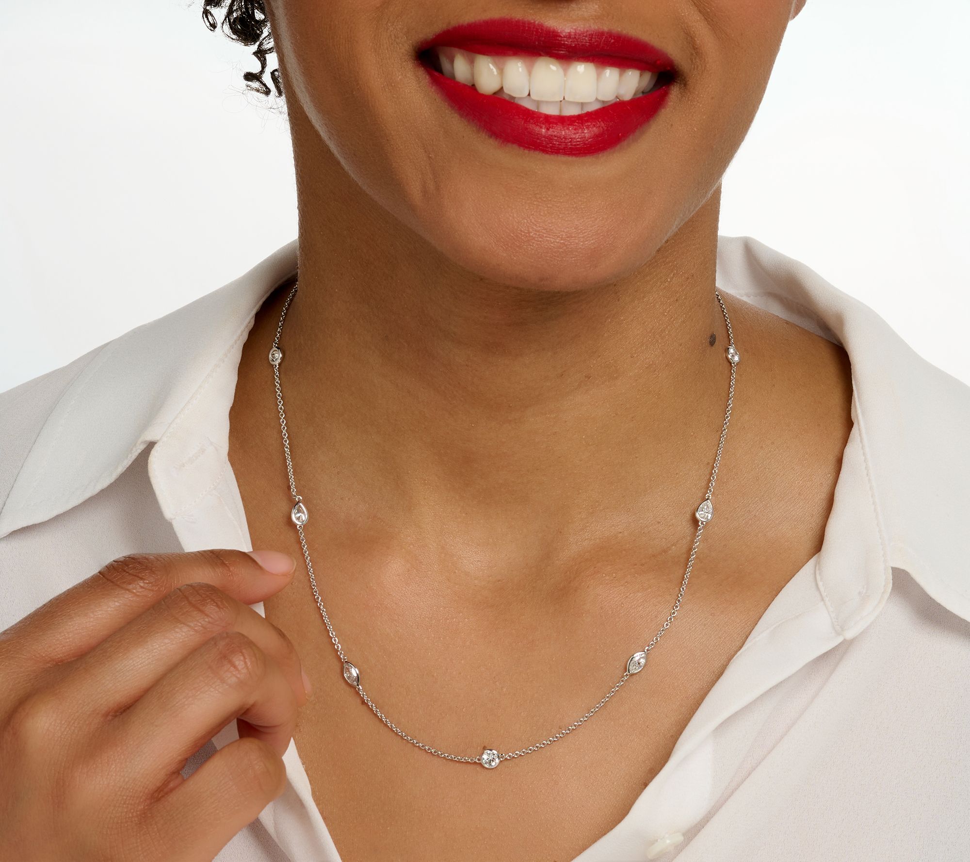 Effy Lab Grown Diamond Station Necklace, 14k Yellow Gold