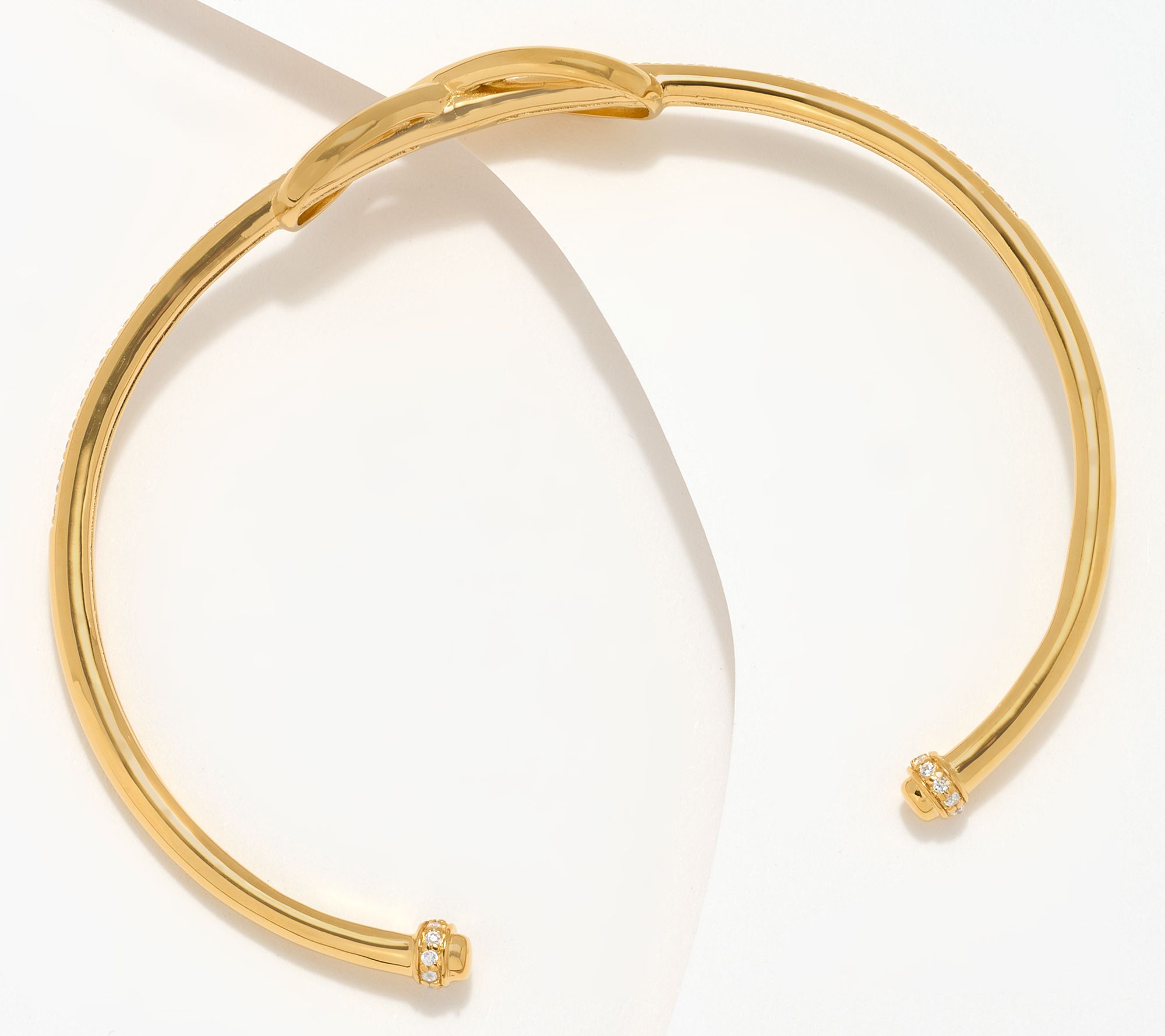 Diamonique Infinity Pave Cuff Bracelet, Sterling Silver