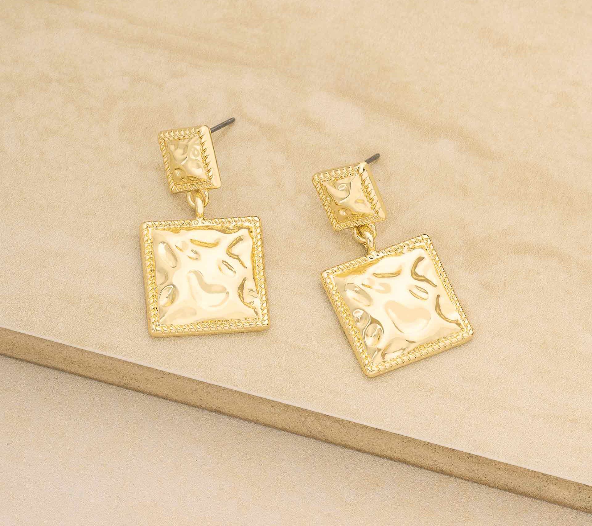 Ettika Repeated Square Dangle Earrings