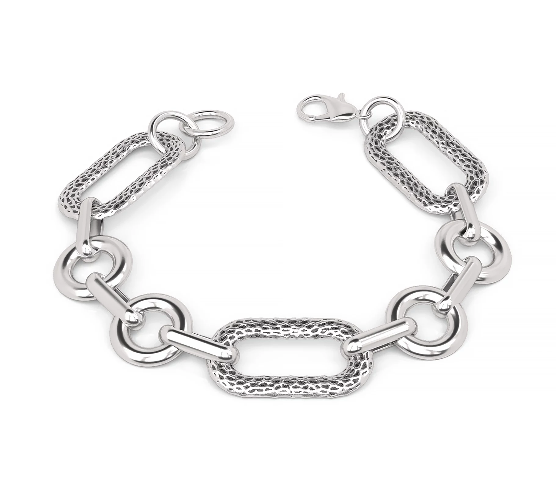 Or Paz Sterling Silver Textured Link Bracelet