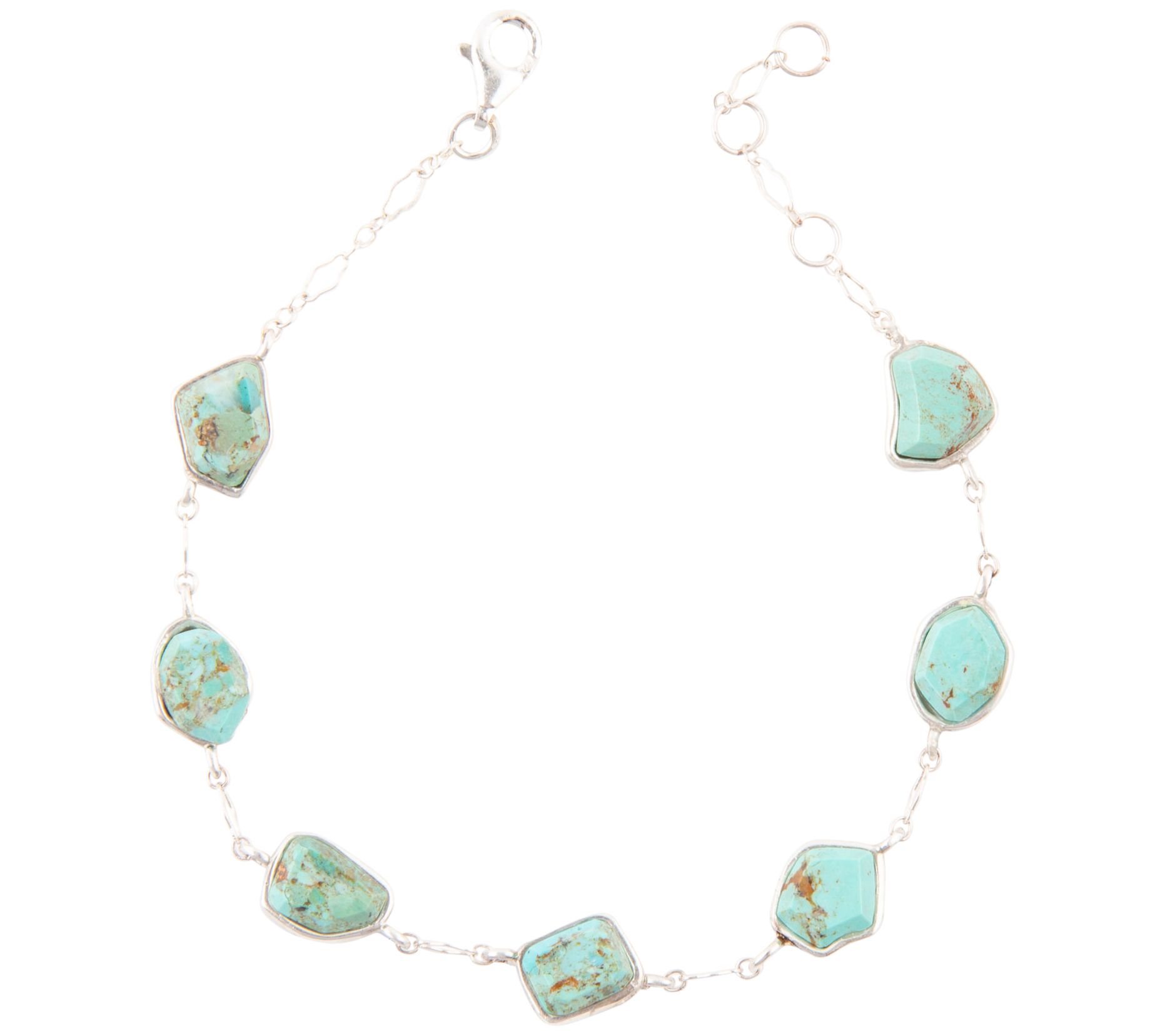 Barse Artisan Crafted Composite Turquoise Station Bracelet, SS