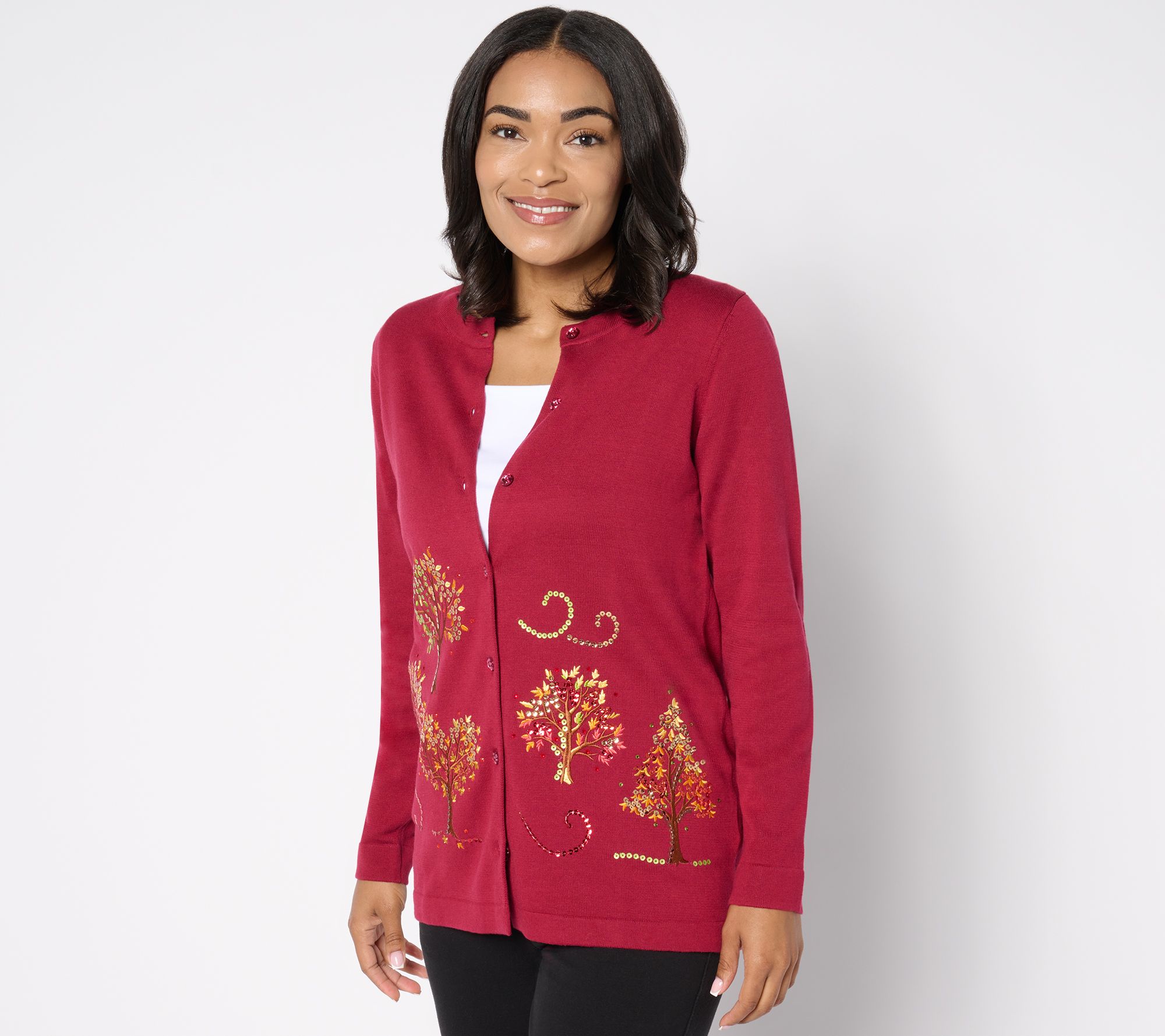Quacker Factory Fall Foliage Cardigan Sweater