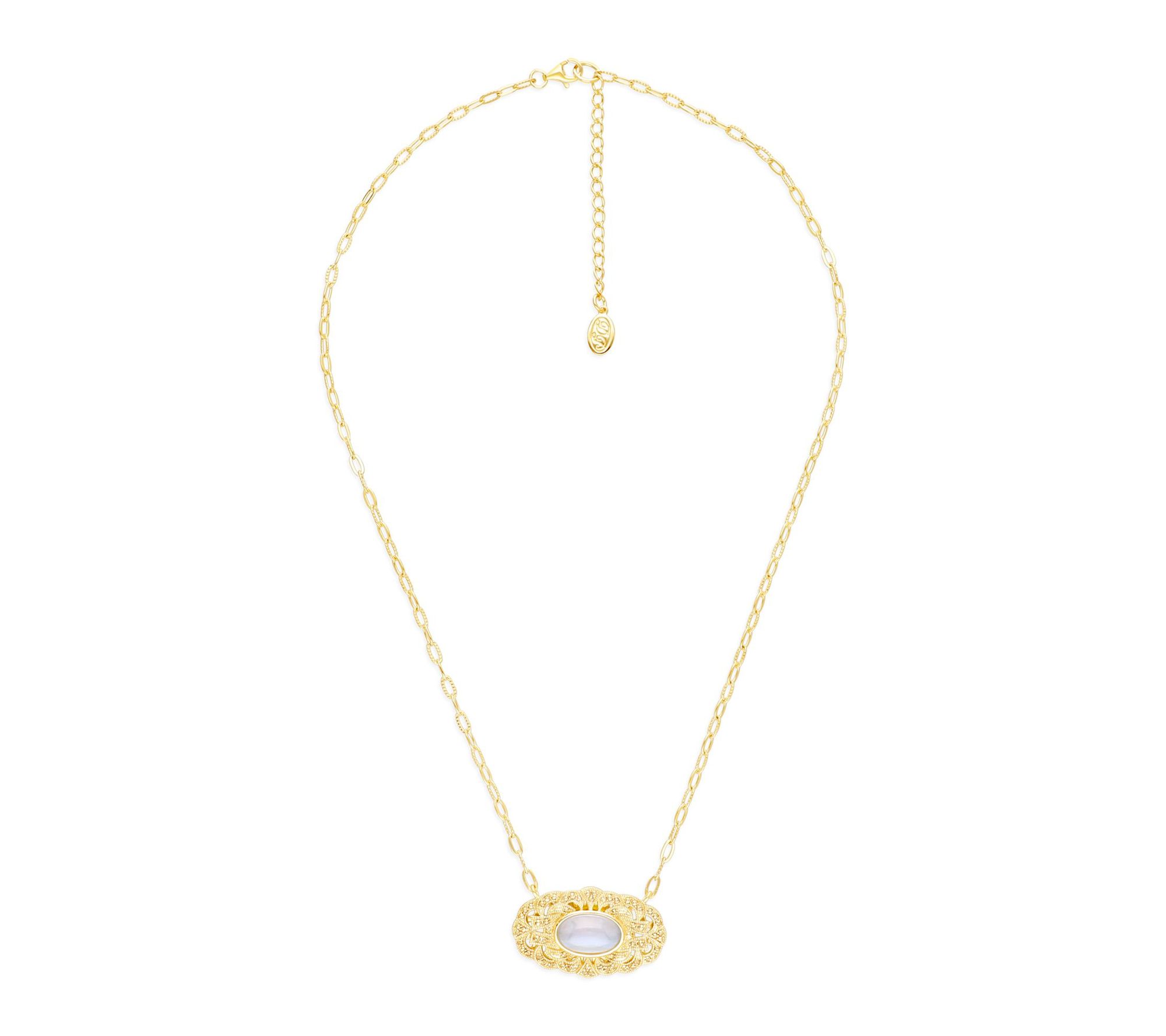 Dallas Prince 14K Clad Chrome Marcasite w/ Gemstone Necklace