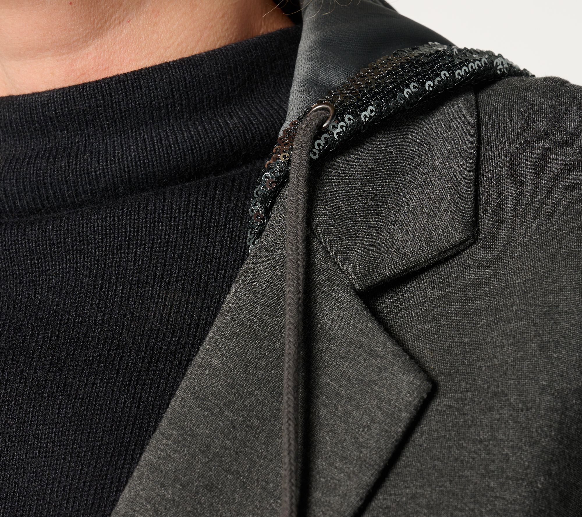 Jingle Belles by Kim Gravel Shine On Sequin Chic Ponte Blazer