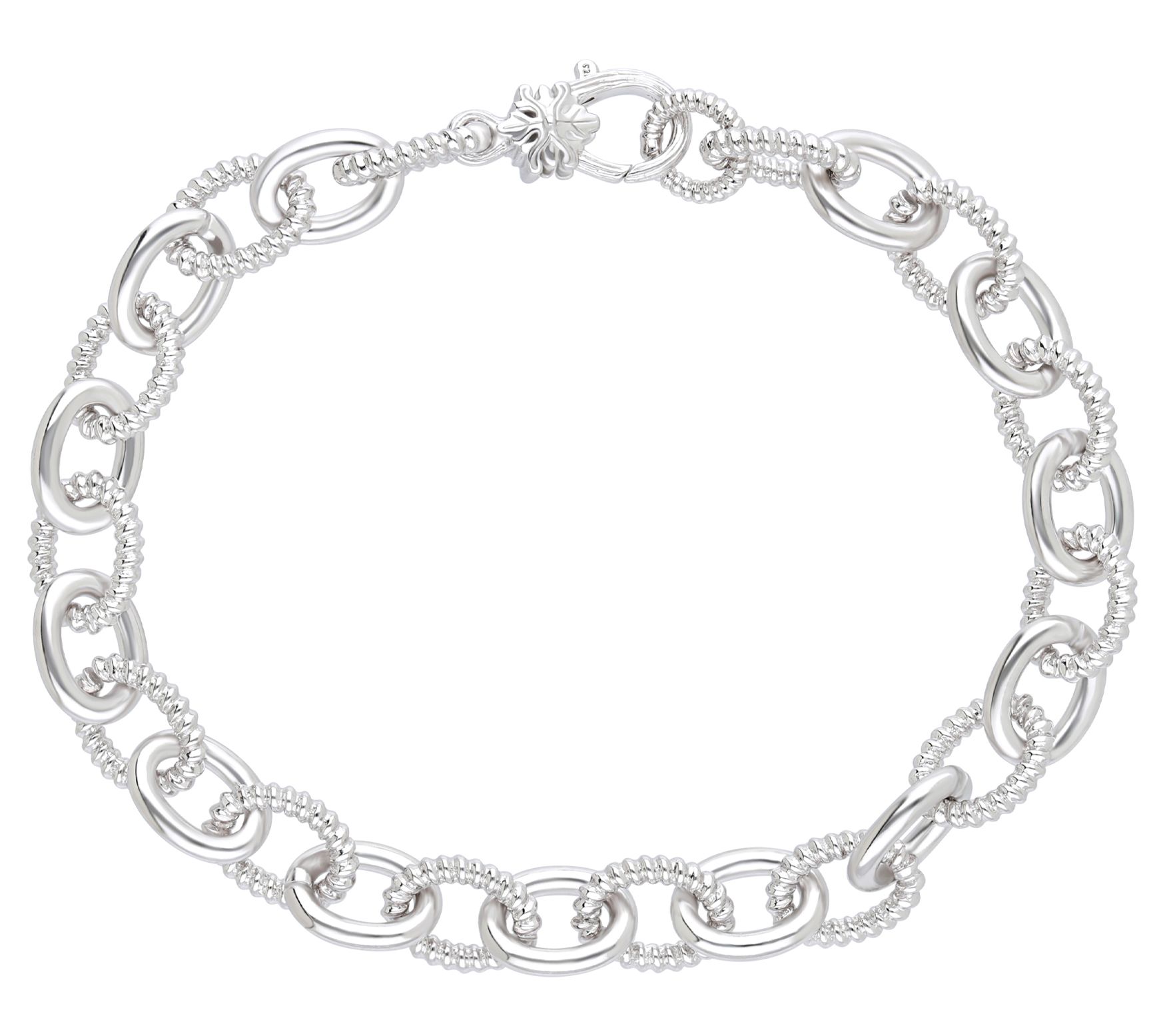 Ariva Sterling Silver Oval Link Bracelet